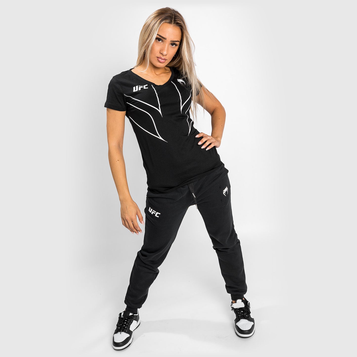 UFC Venum Fight Night 2.0 Replica Dames-T-shirt - Zwart