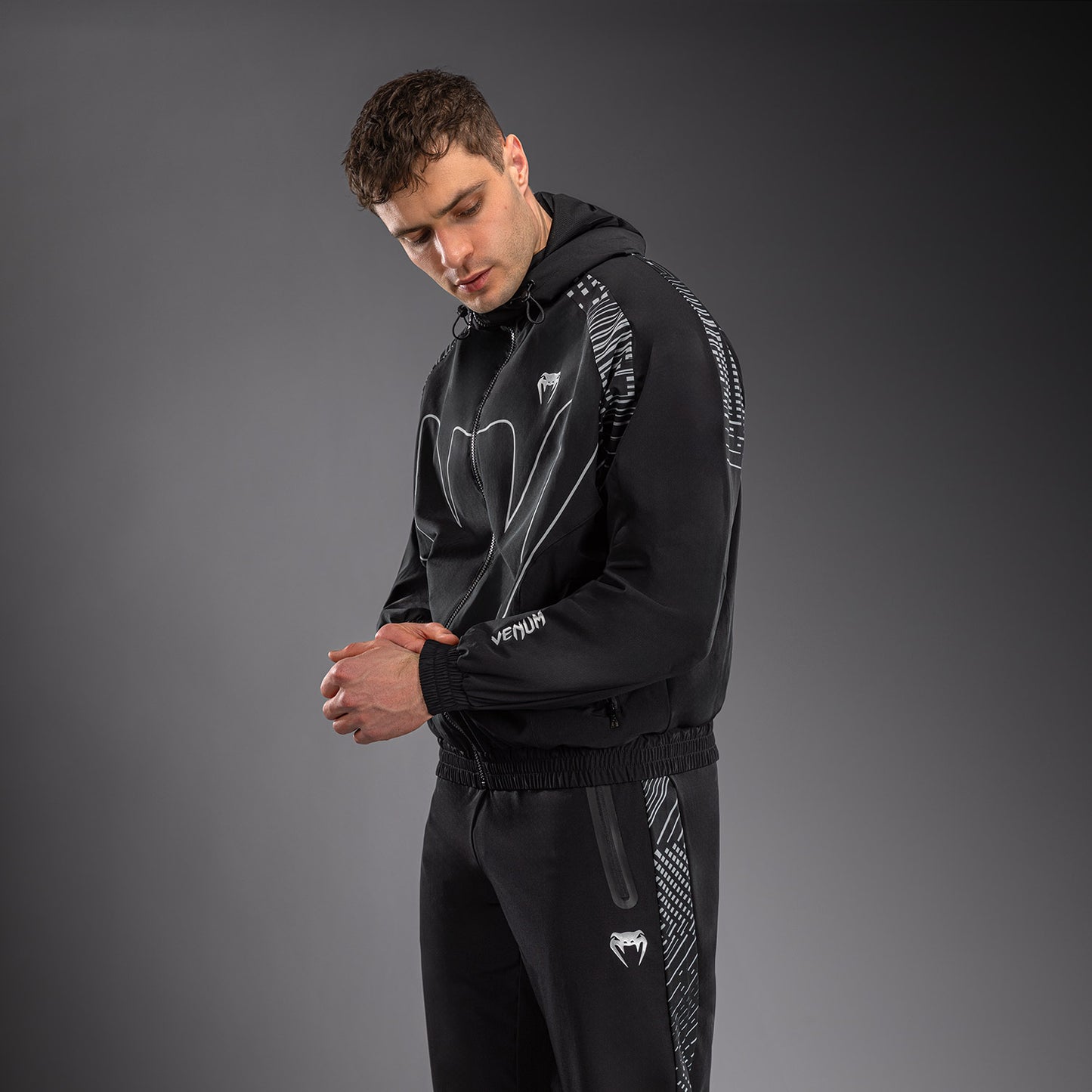 Venum Midnight Fury Trainingsjassen – Zwart/Grijs/Zilver