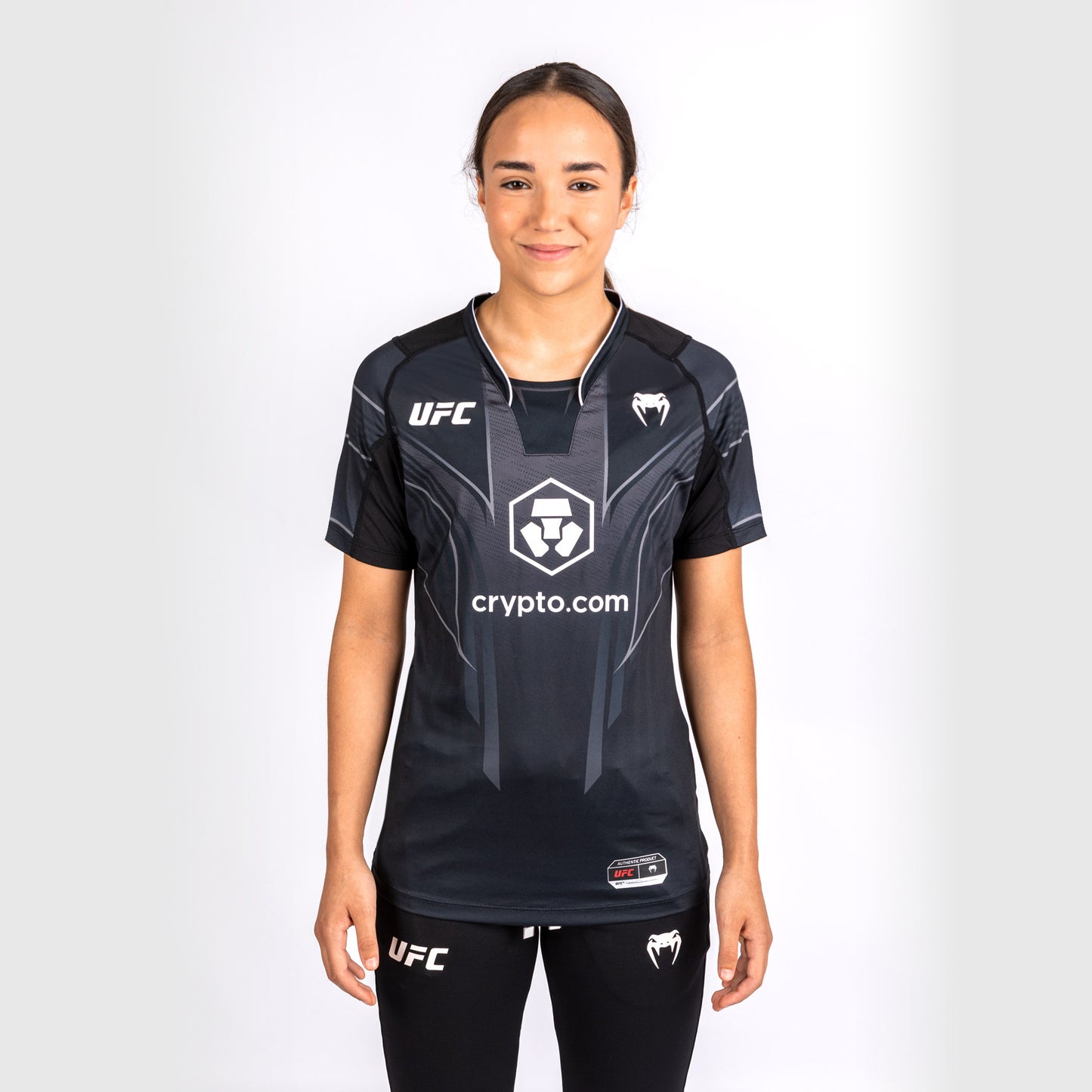 UFC Venum Gepersonaliseerde Authentic Fight Night 2.0 Vrouwen Walkout Jersey - Zwart