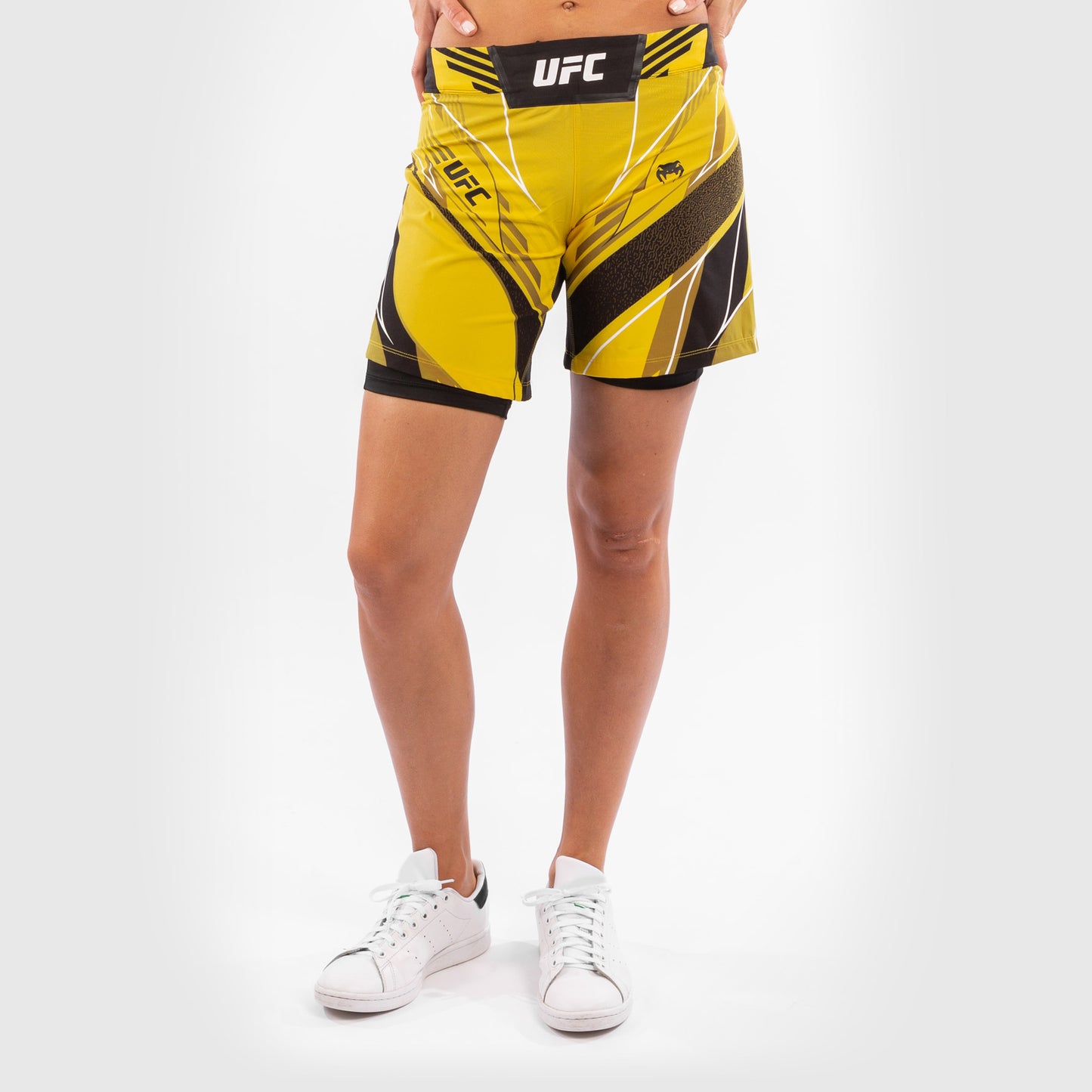 UFC Venum Authentic Fight Night Damesshort - Long Fit - Geel