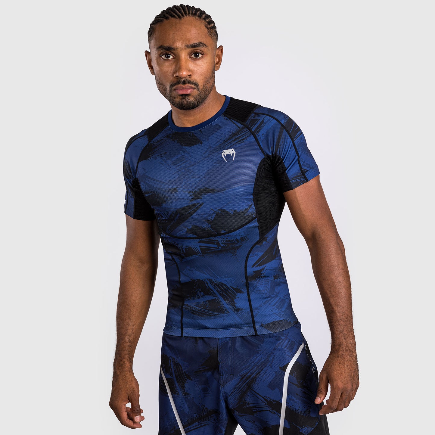 Venum Electron 3.0  Rashguard korte mouw - Marineblauw