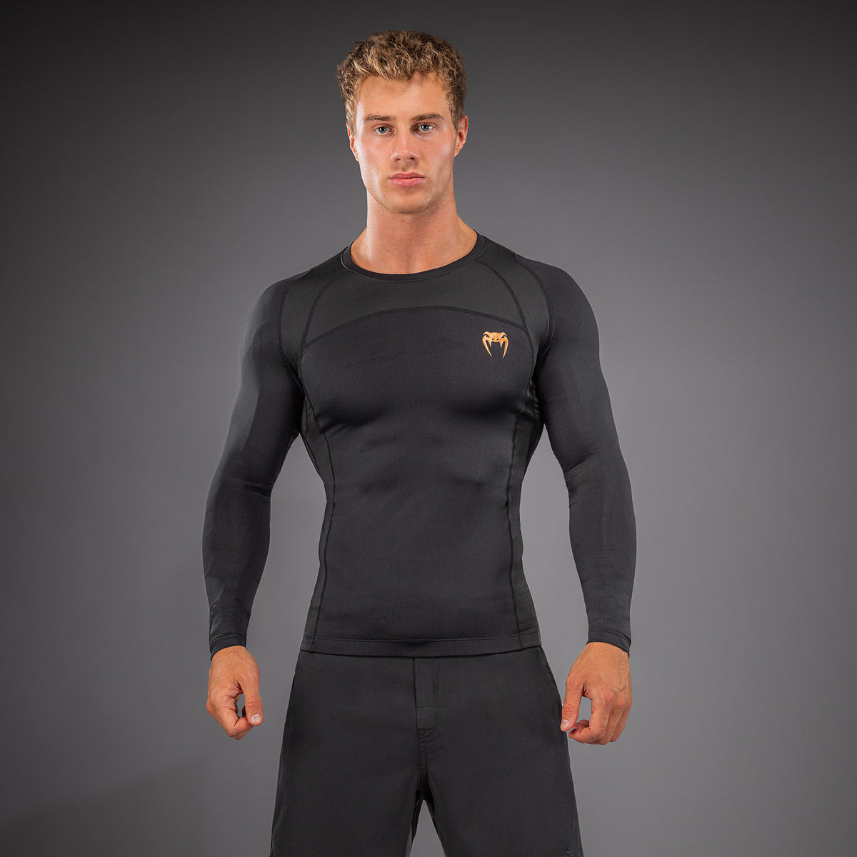 Venum G-Fit Revolution Rashguard met lange mouwen - Zwart/Koper