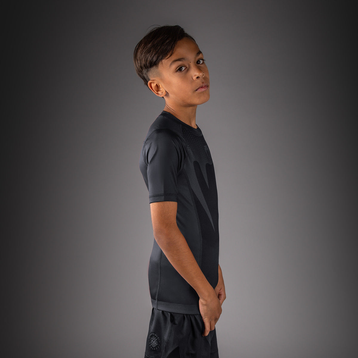Venum Attack Rashguard met korte mouwen voor kinderen - Zwart/Goud