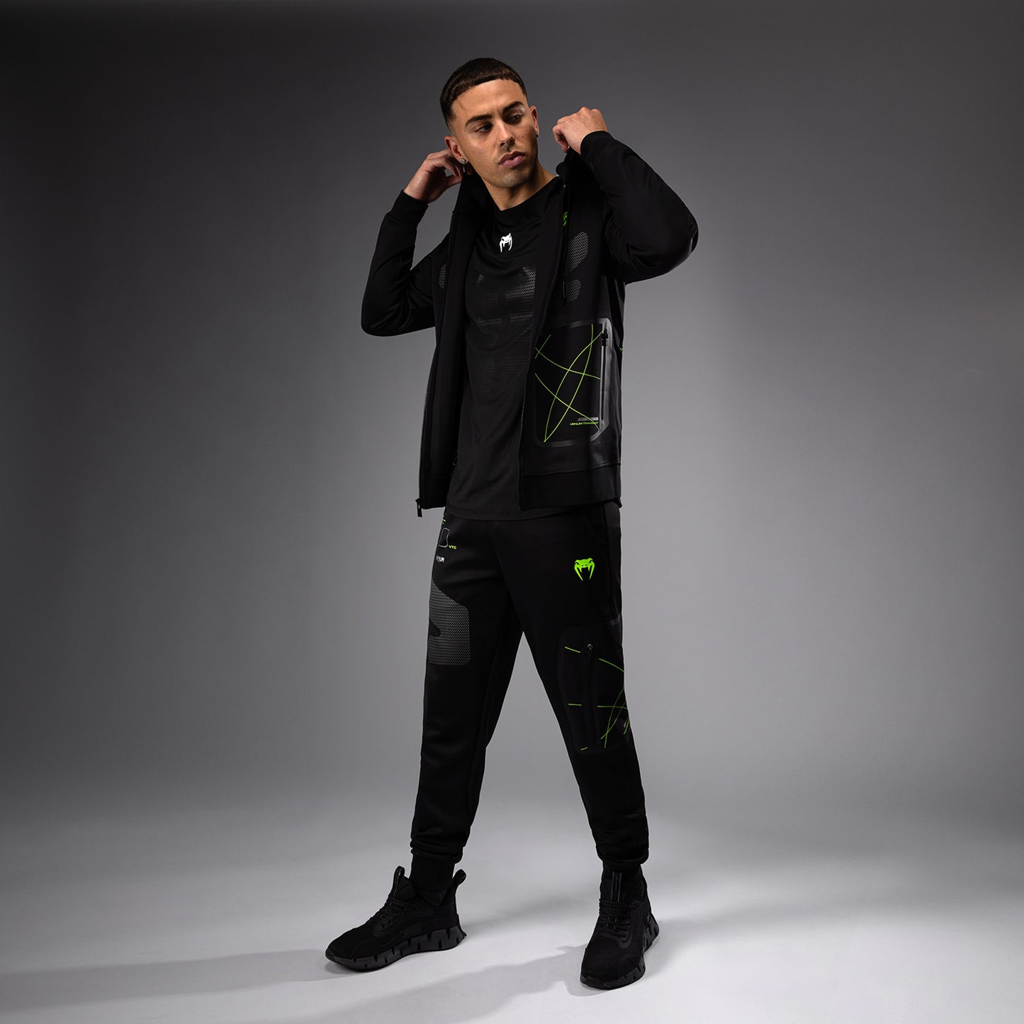 Venum Training Camp 4.0 Full Zip Hoodie met volledige rits - Zwart/Neogroen