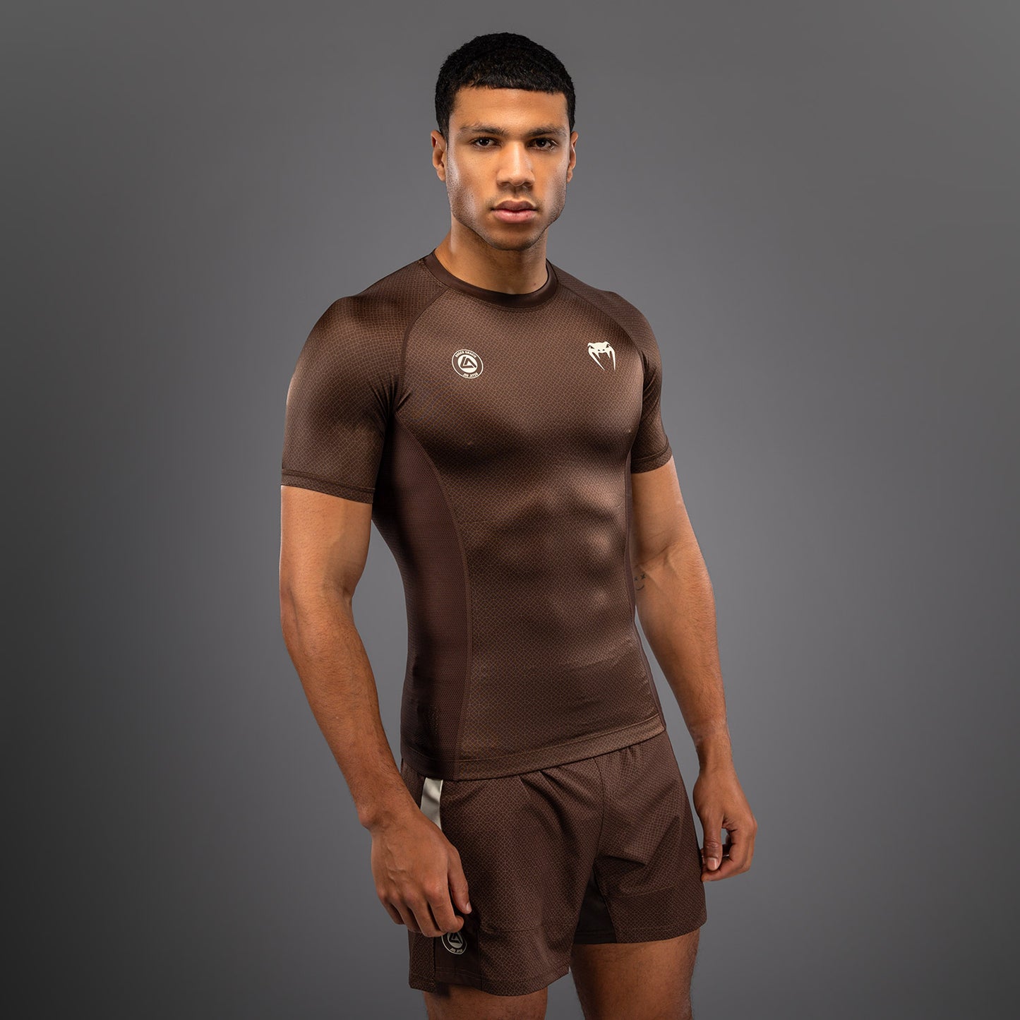 Venum x Roger Gracie Academy Rashguard met korte mouwen - Donkerbruin