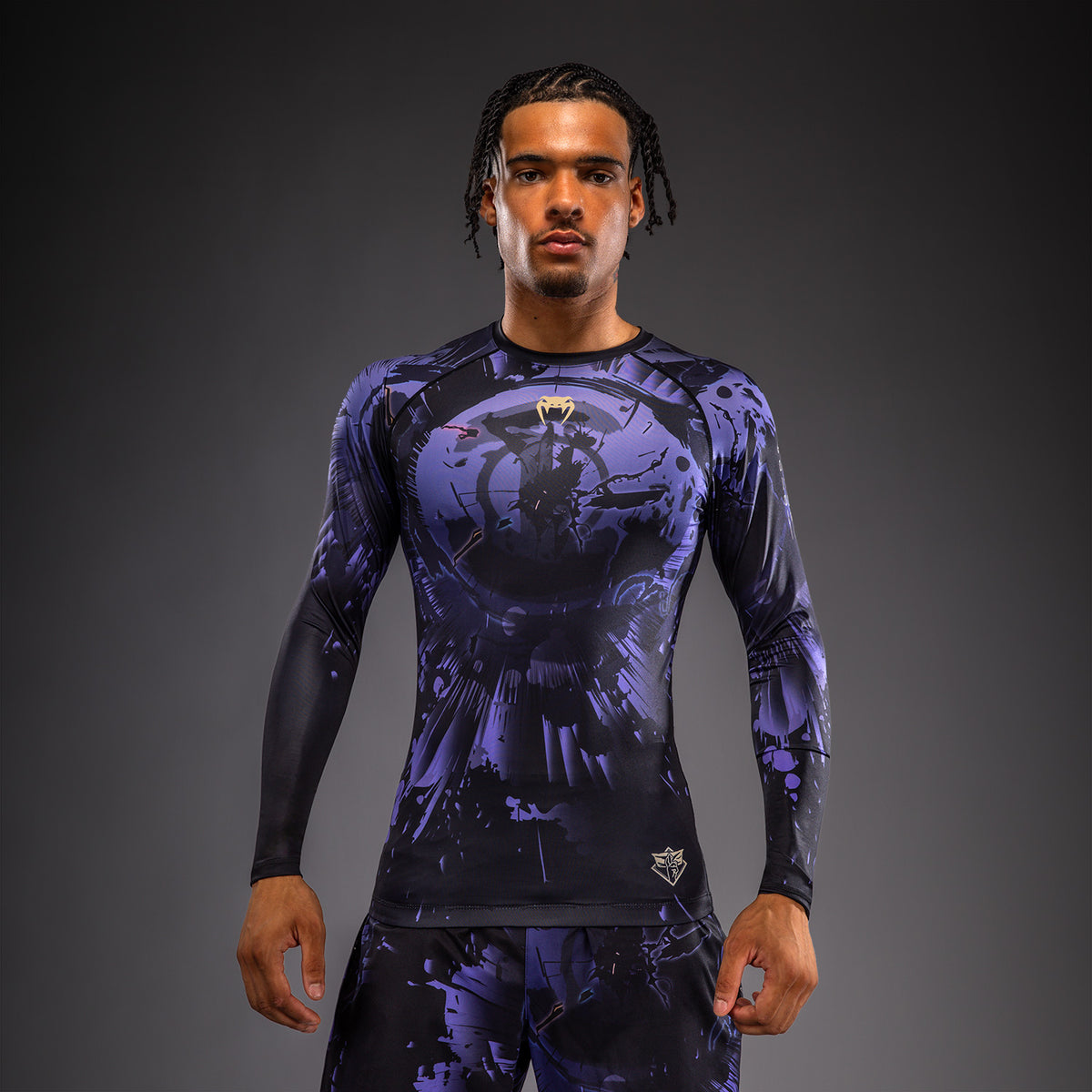 Jujutsu Kaisen x Venum Gojo Rashguard met lange mouwen – Paars