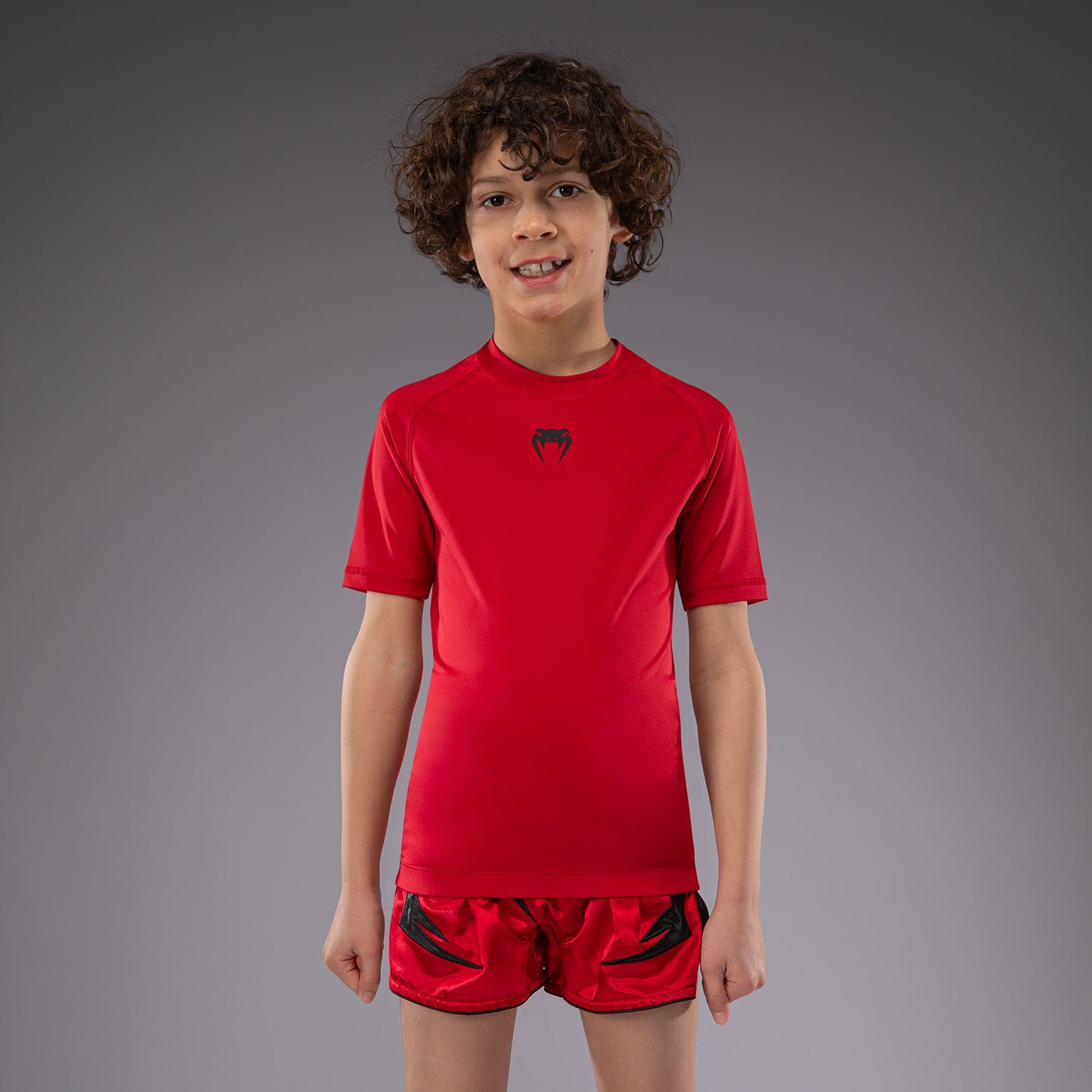 Venum Contender voor Kinderen Rashguards Korte Mouwen - Kersrood