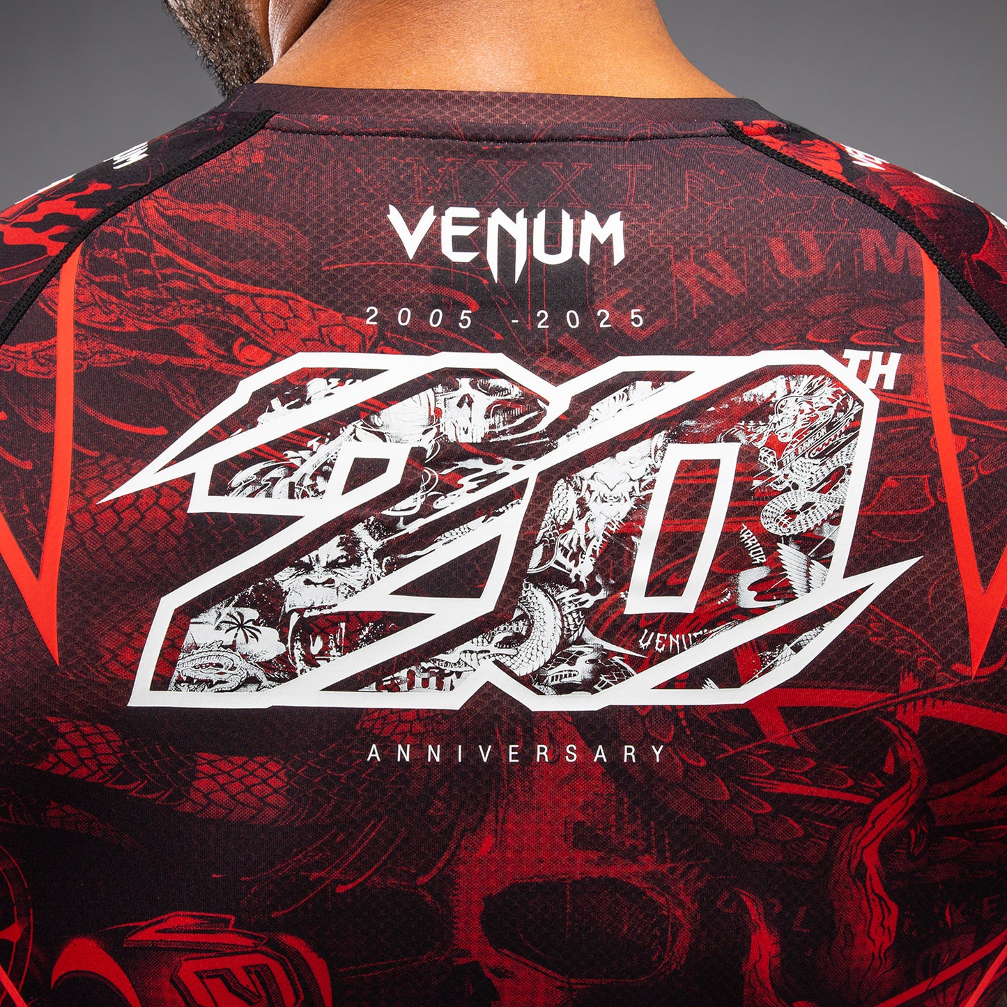 Venum 20th Anniversary Rashguard met korte mouwen - Zwart/Rood