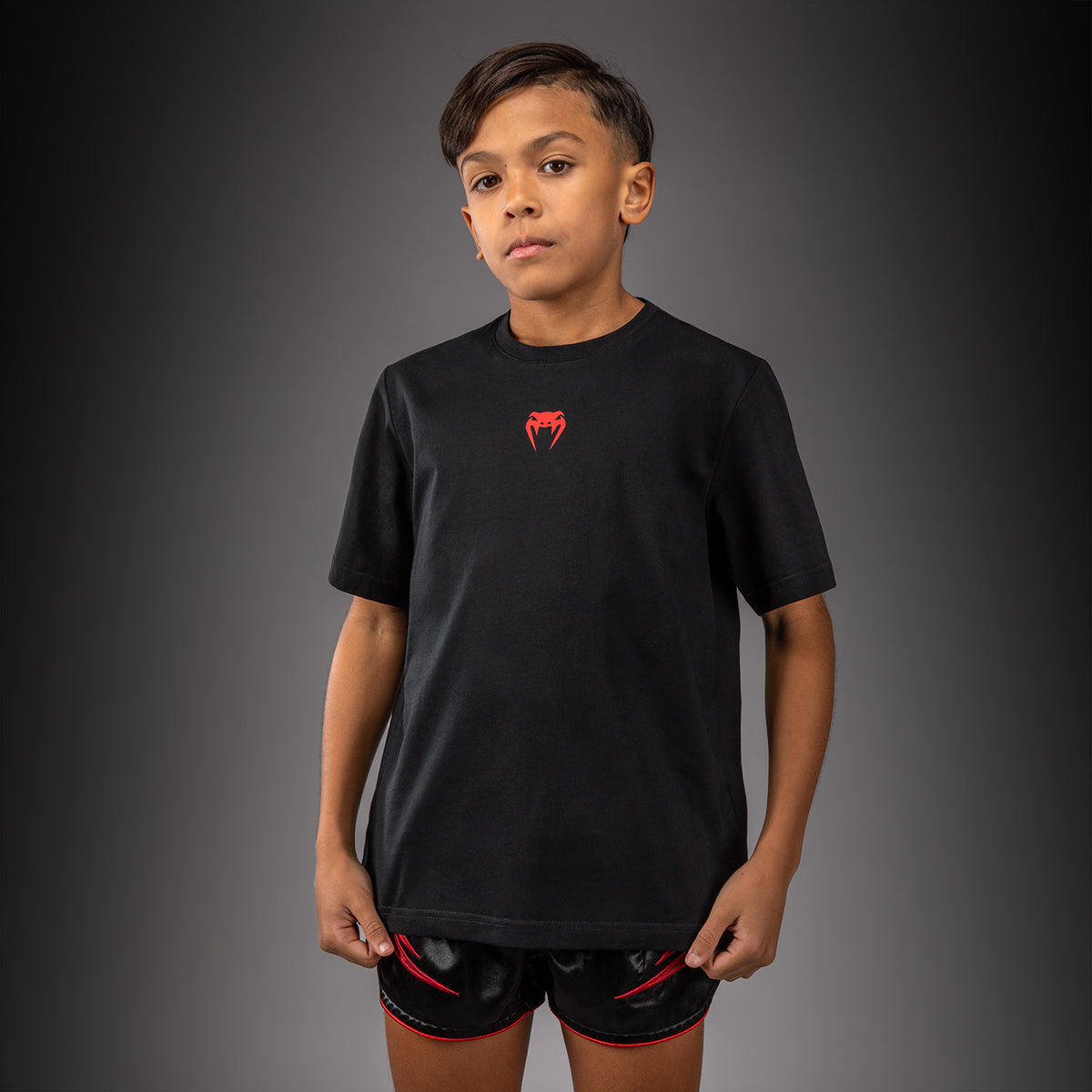 Venum Attack Katoenen T-shirt voor Kinderen - Zwart/Rood