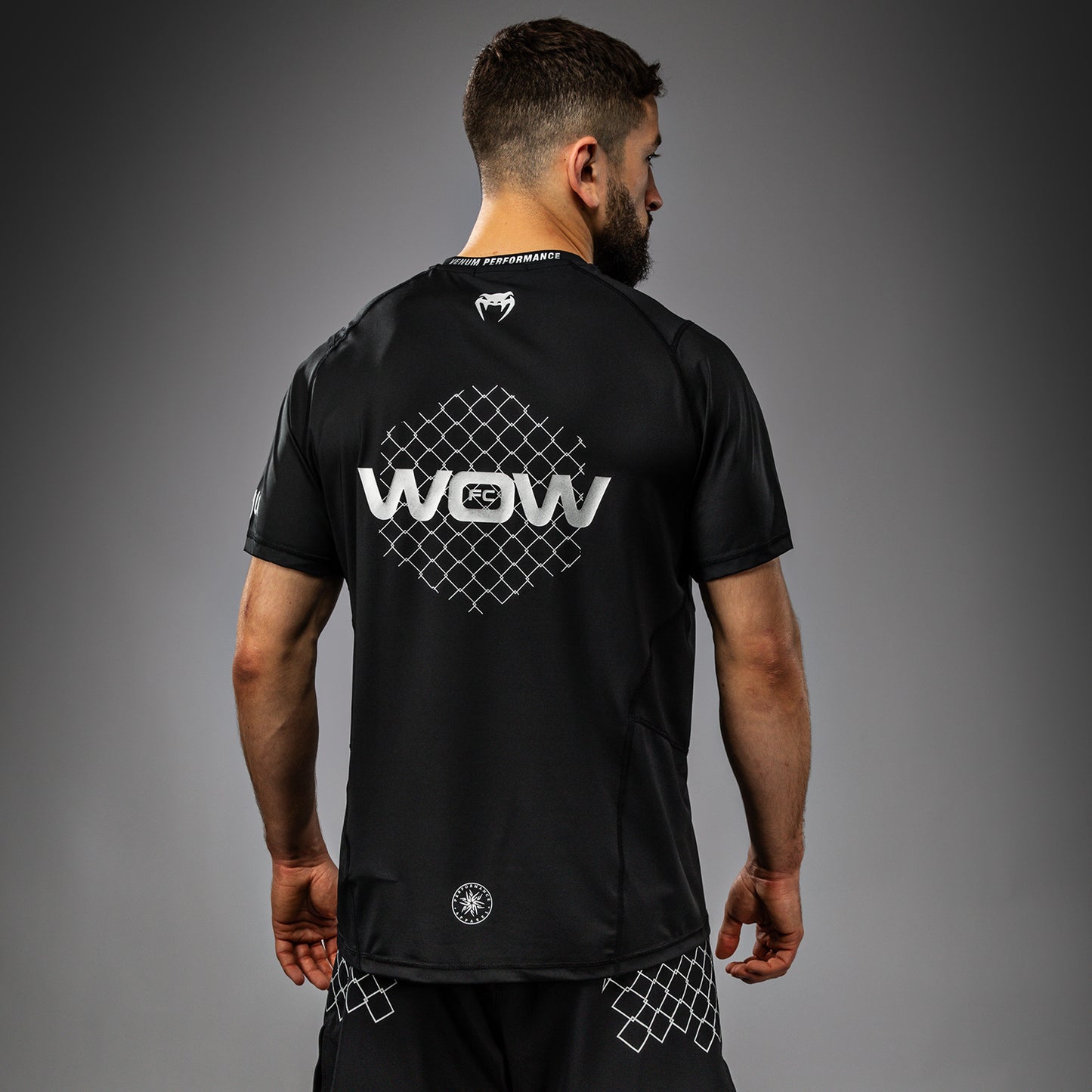 Venum x WOW FC Dry-Tech T-Shirt - Zwart/Zilver Grijs
