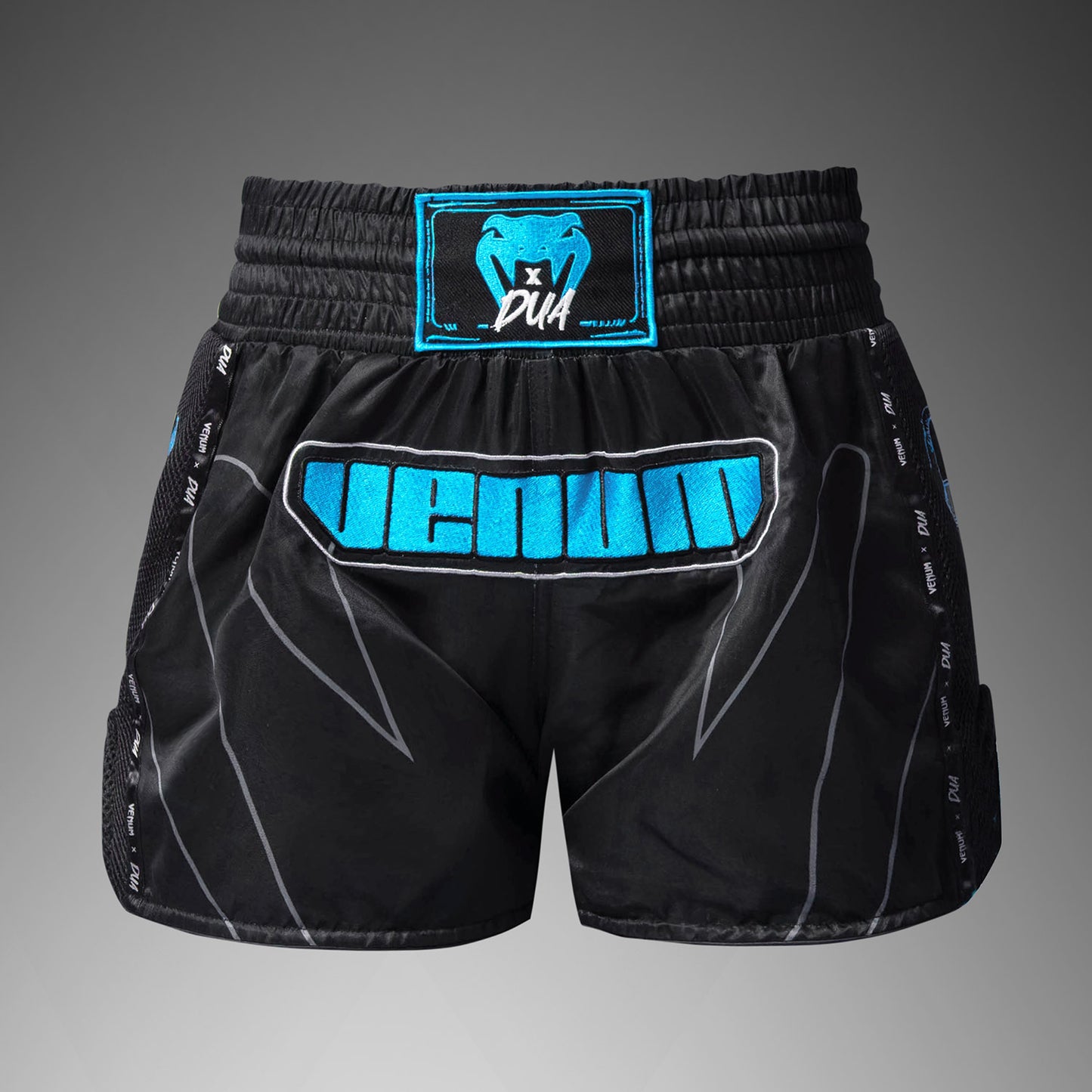 Venum x Dua Muay Thai Shorts - Zwart/Electric Blue