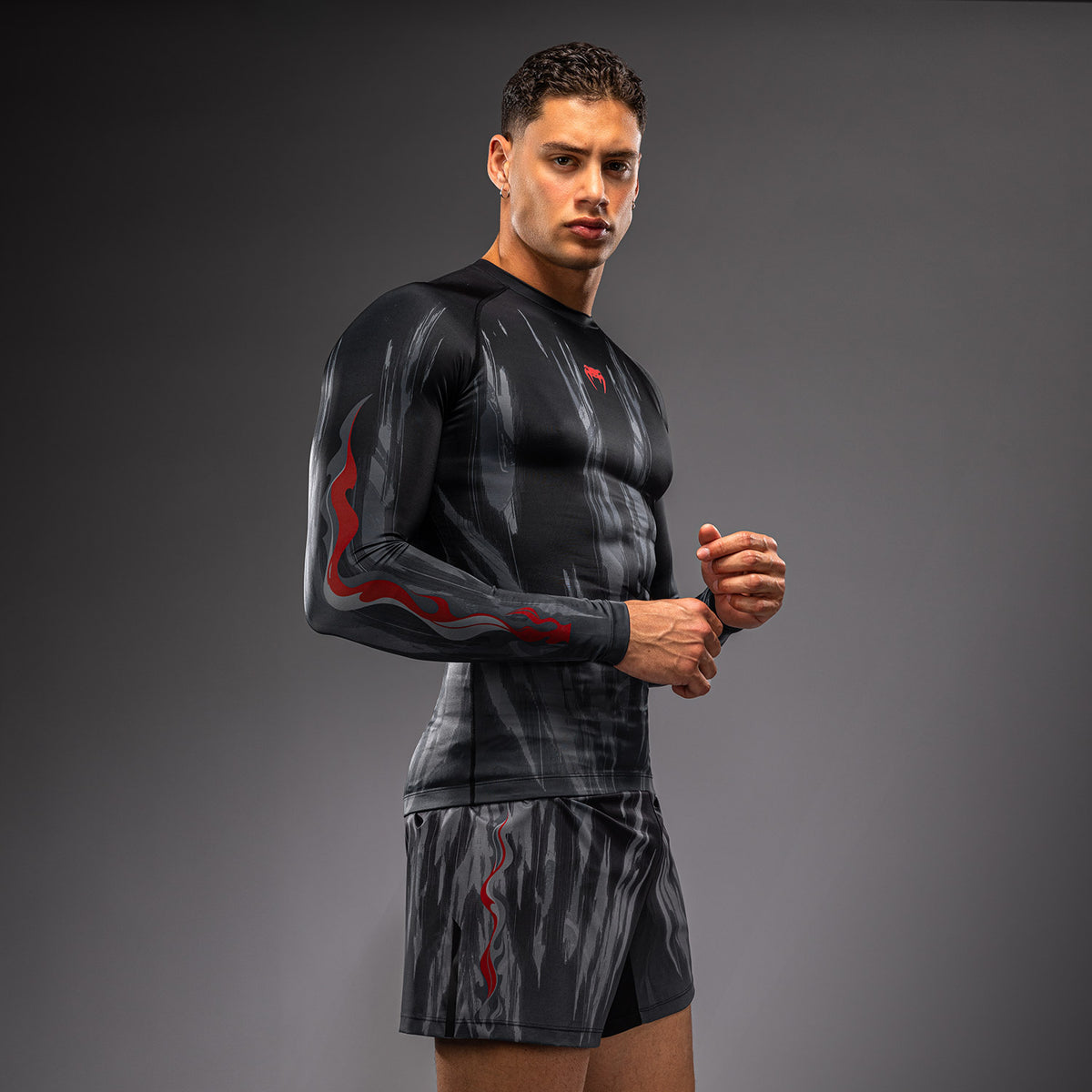 Venum Demon Rashguard met Lange Mouwen - Zwart/Grijs