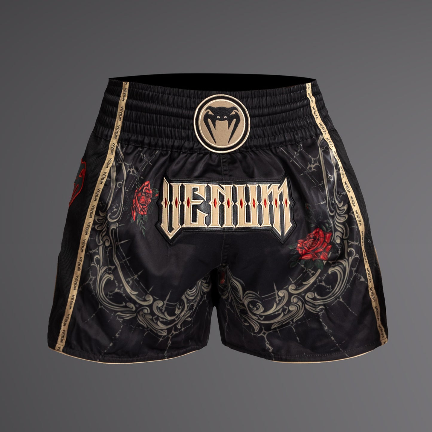 Venum Santa Muerte 5.0 Muay Thai Shorts - Diep Zwart/Goud