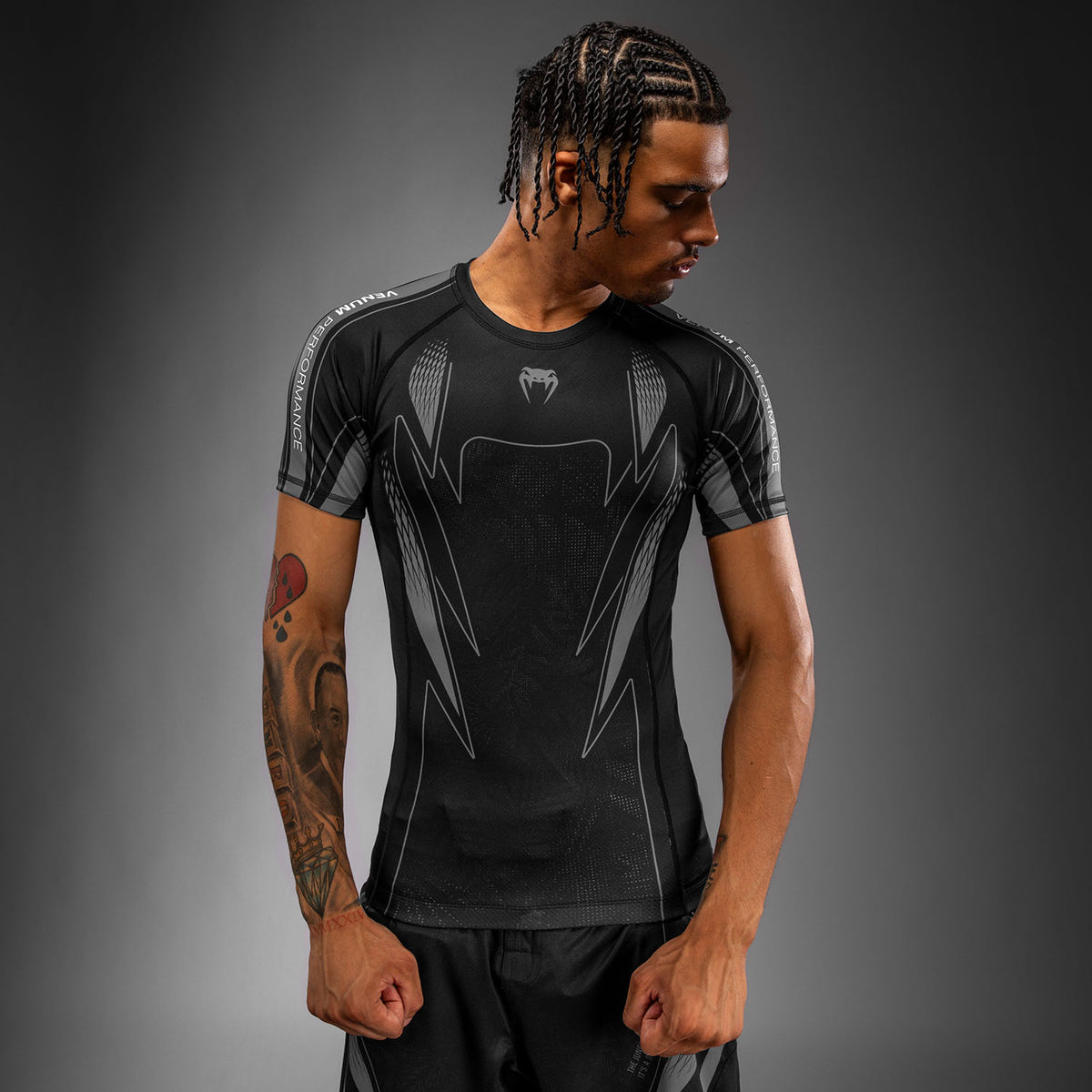 Venum Amazonia Reborn Rashguard met korte mouwen - Zwart/Grijs