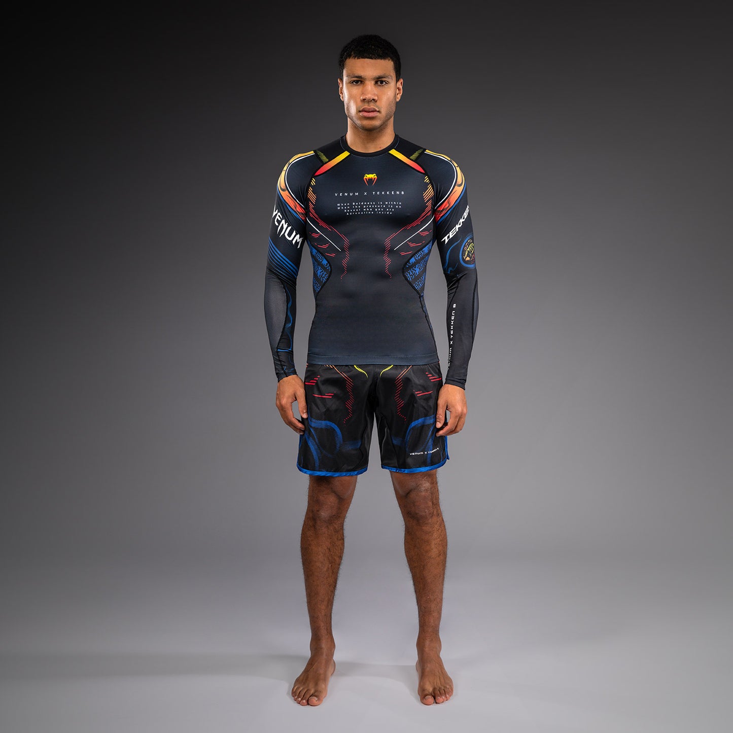 Venum x TEKKEN 8 Rashguard met Lange Mouwen - Yoshimitsu - Zwart/Oranje