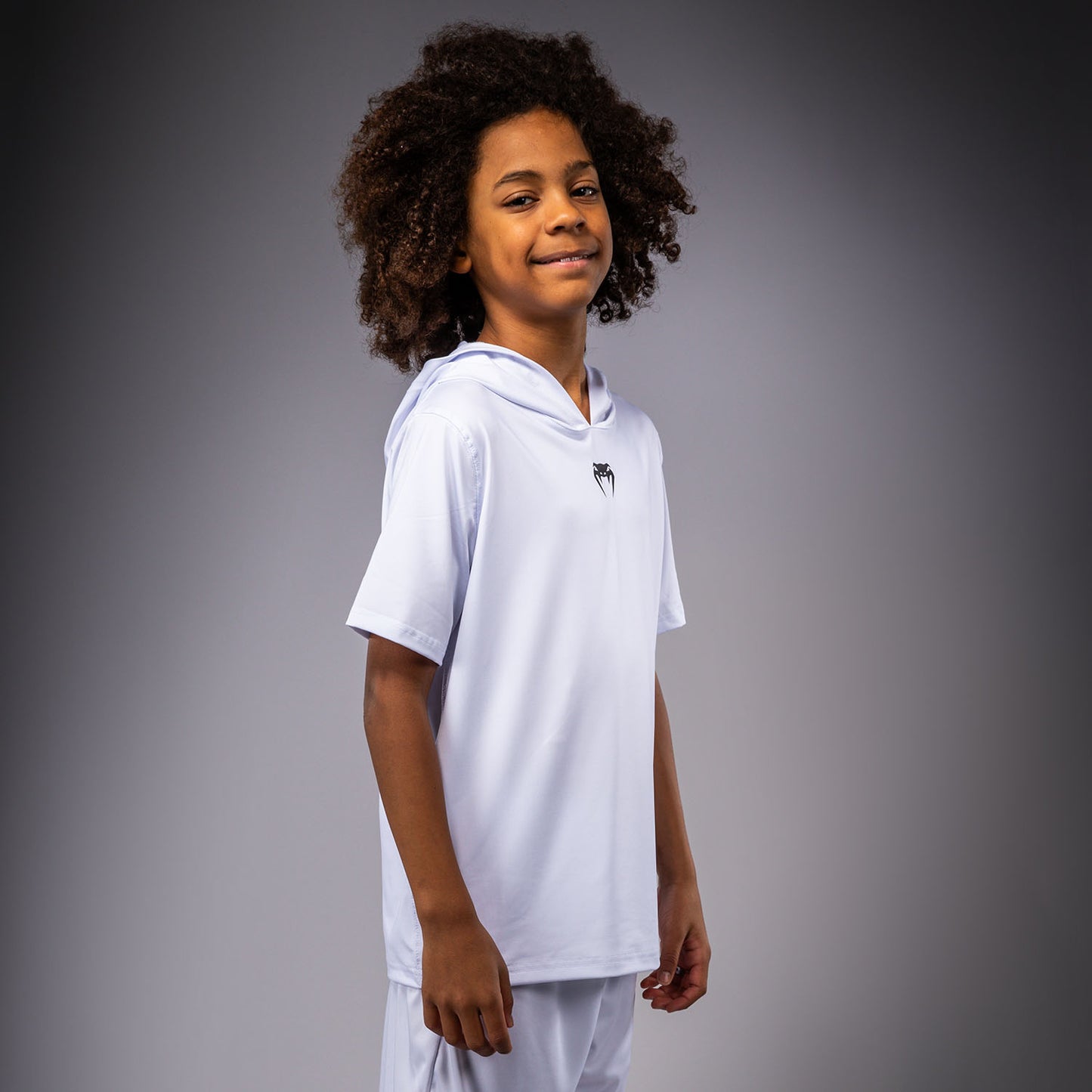 Venum Elite Dry-Tech Hoodie met korte mouwen voor kinderen - Wit
