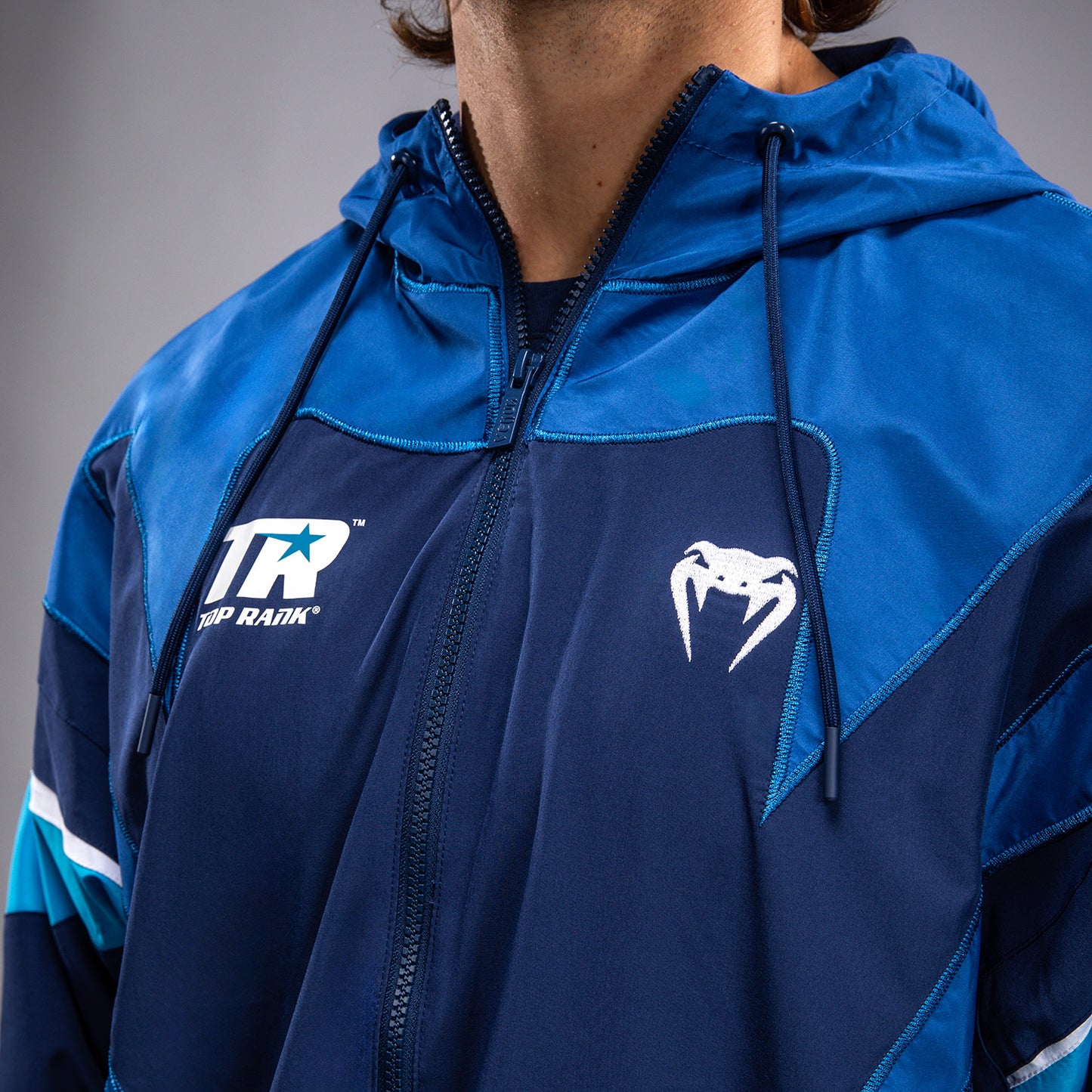 Venum x Top Rank Original Heren Fleece Jacket met Kap - Marineblauw