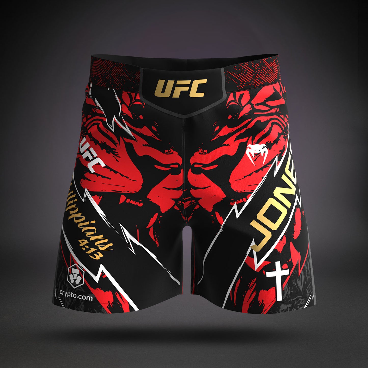 UFC Unrivaled by Venum Jon Jones Mannen Short Fit Fight Short - Rood