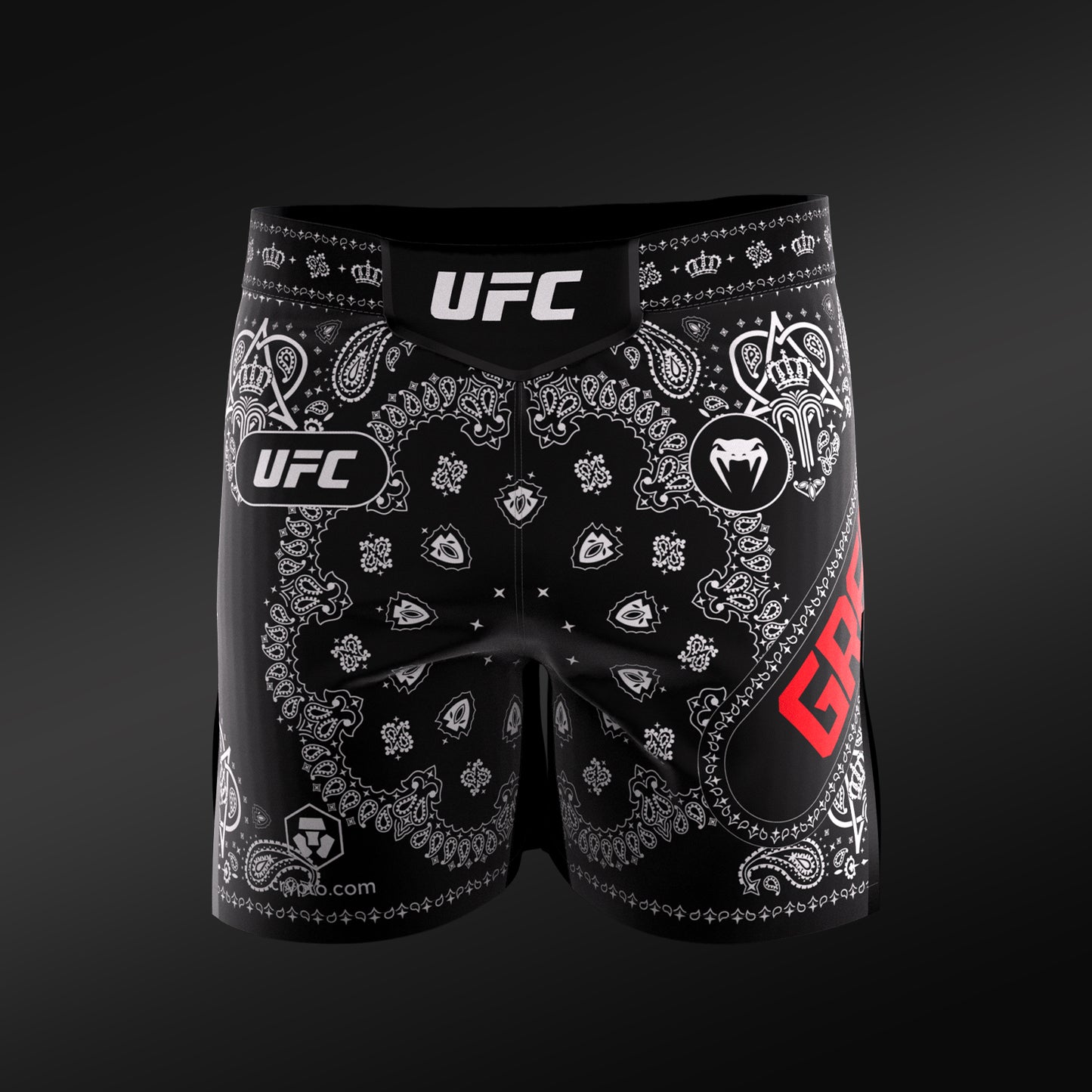 UFC Adrenaline Unrivaled by Venum King Green Vale Tudo-short voor heren - Zwart