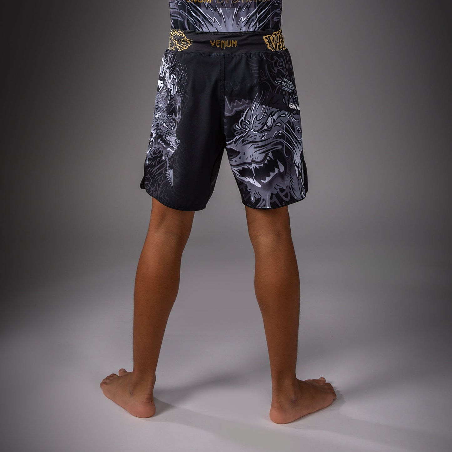 Venum Wolf Atak Kids Fightshorts – Zwart/Grijs