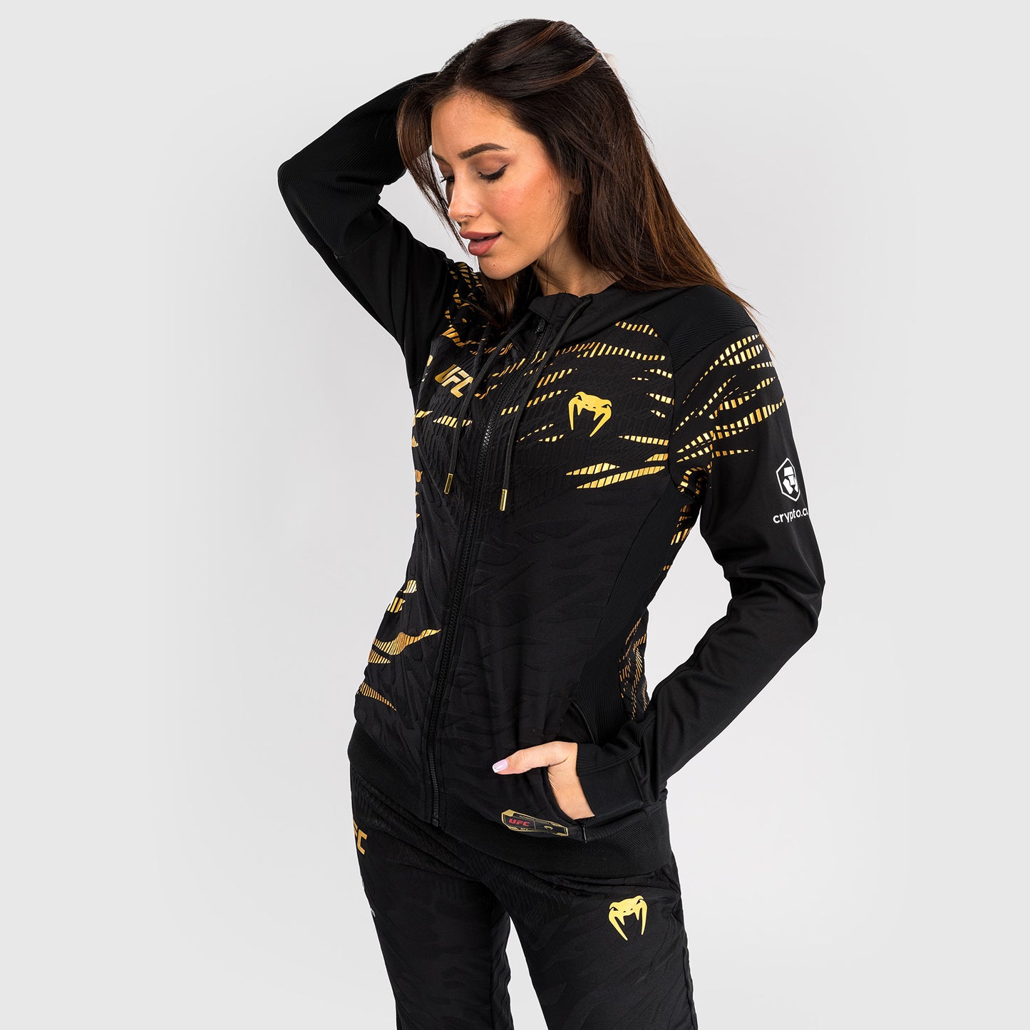 UFC Fusion by Venum Personalized Authentic Fight Night Hoodie voor Dames - Kampioen