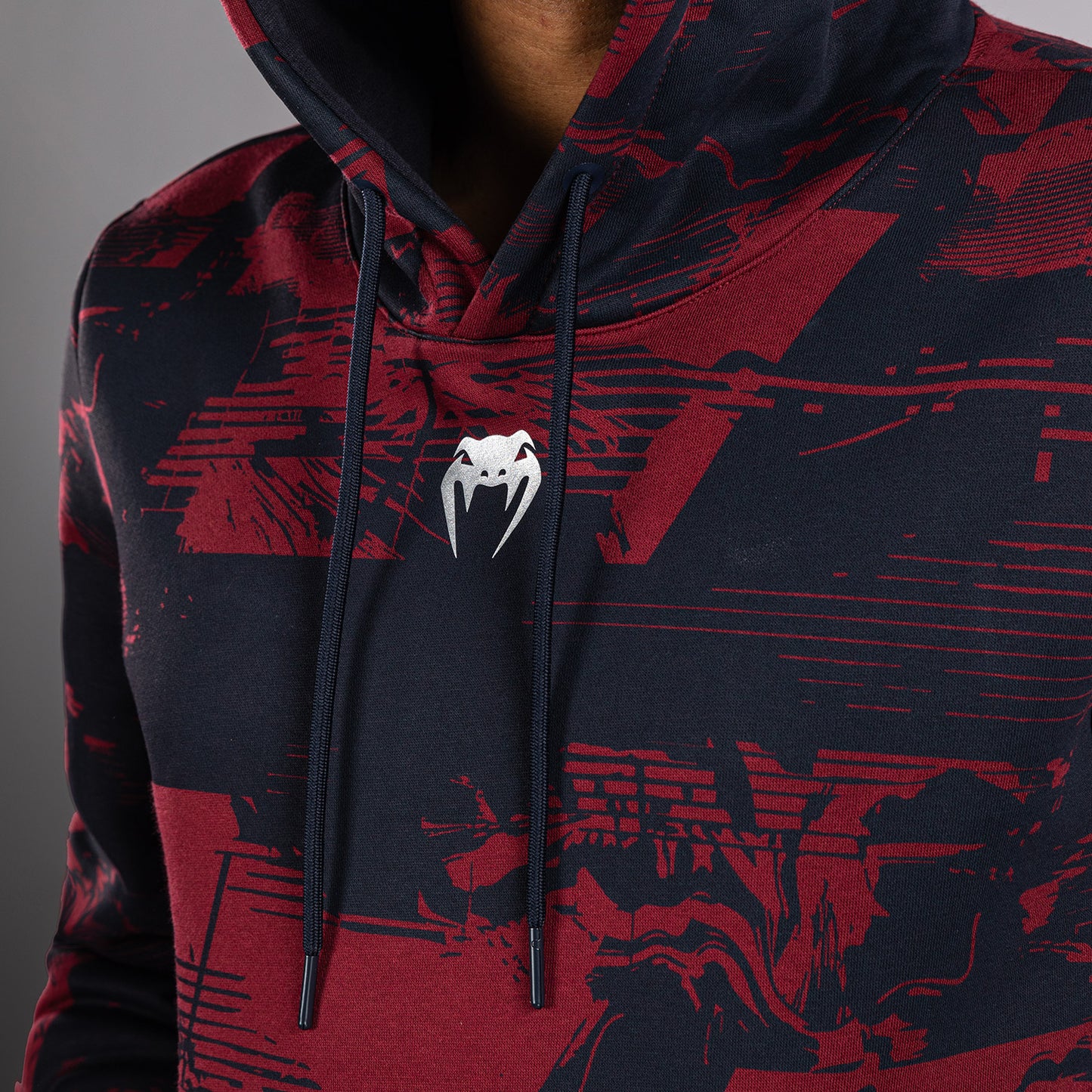 UFC Zenith by Venum Authentic Fight Week Pullover Hoodie Heren - Marineblauw/Bordeauxrood/Zilver