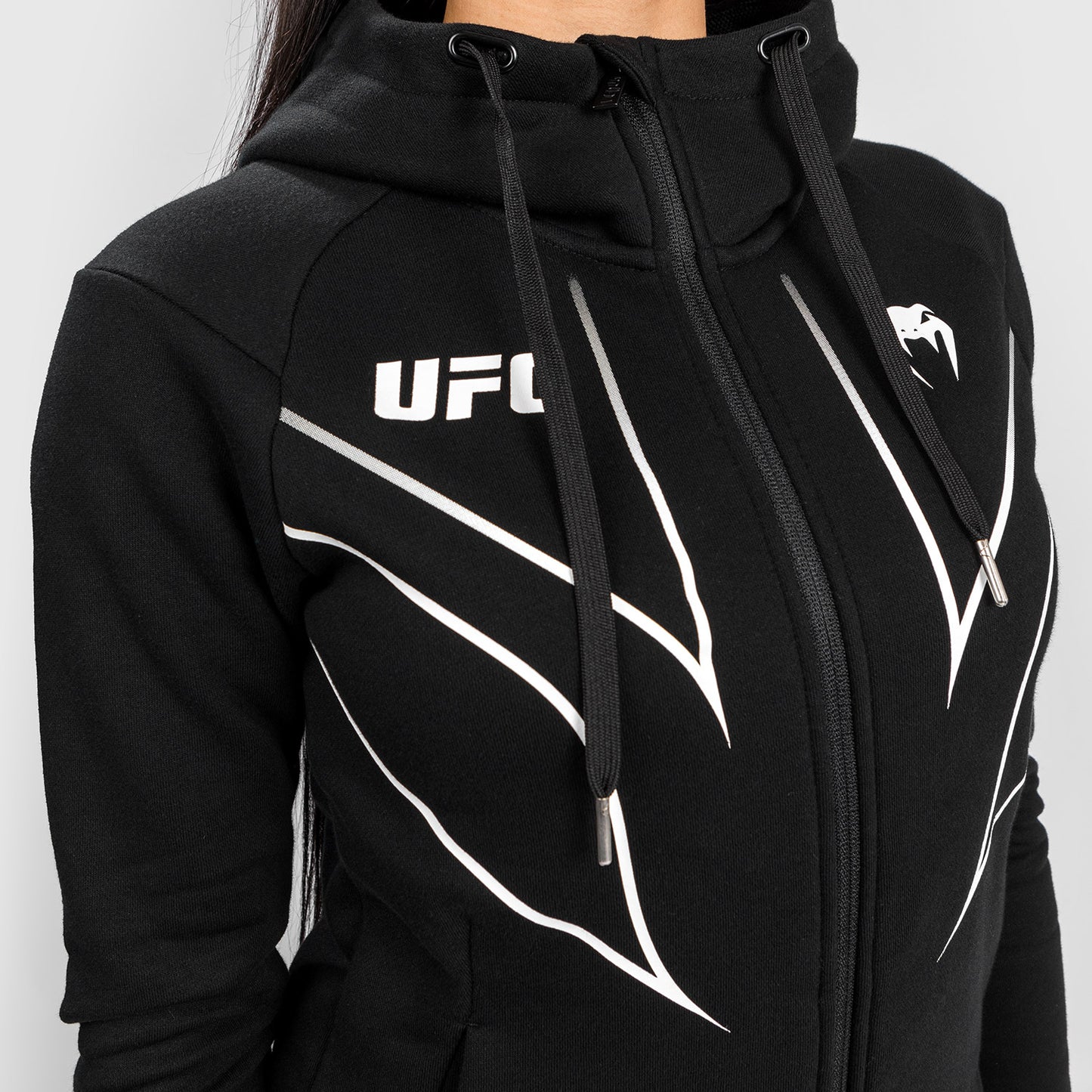 UFC Venum Fight Night 2.0 Replica Vrouwen Full Zip Hoodie - Zwart