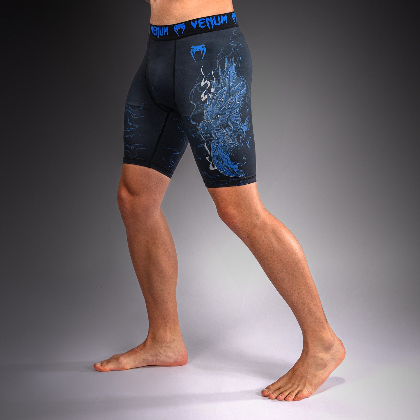 Venum Thunder Dragon Compressieshort – Zwart/Koningsblauw