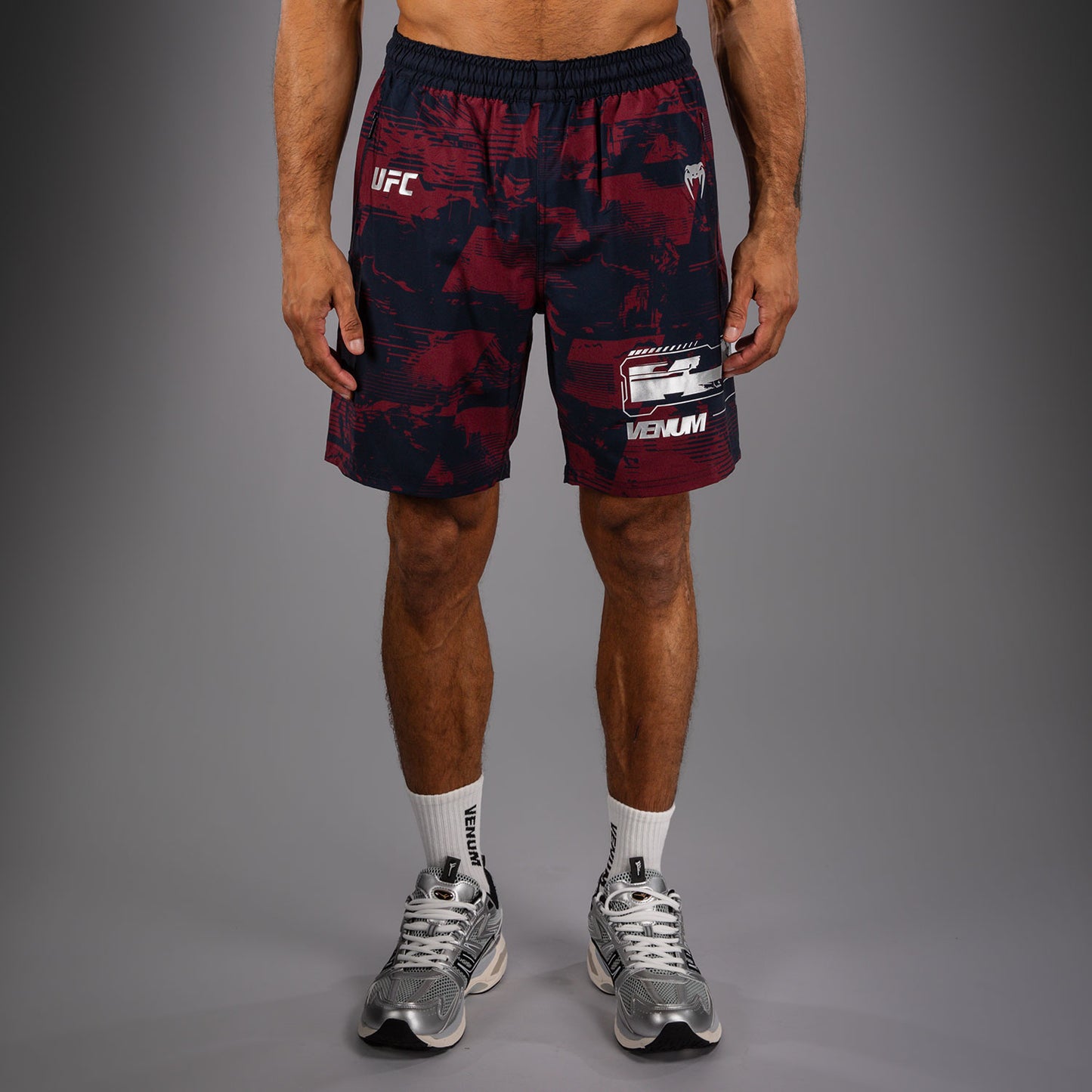 UFC Zenith by Venum Authentic Fight Week Performance Short Heren - Marineblauw/Bordeauxrood/Zilver