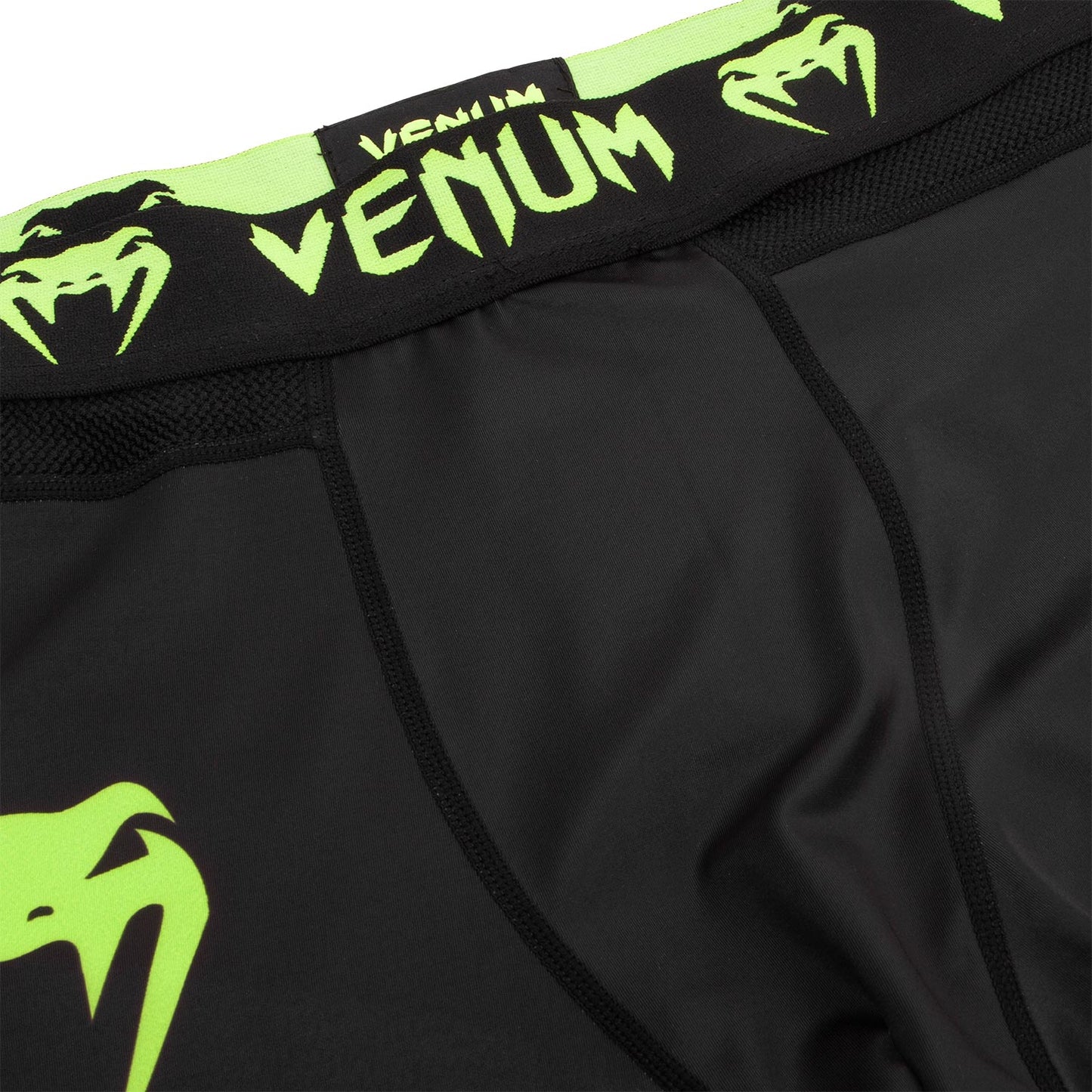 Venum Logos Spats - Zwart/Neongeel