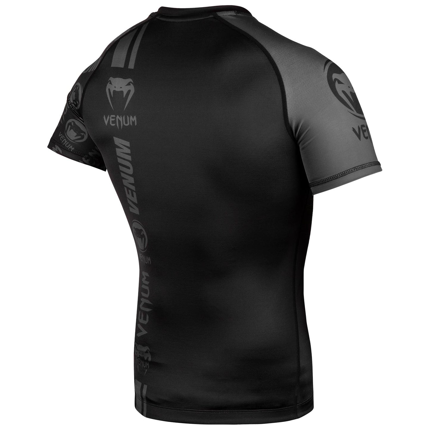 Venum Logos Rashguard - Korte mouwen - Zwart/Zwart