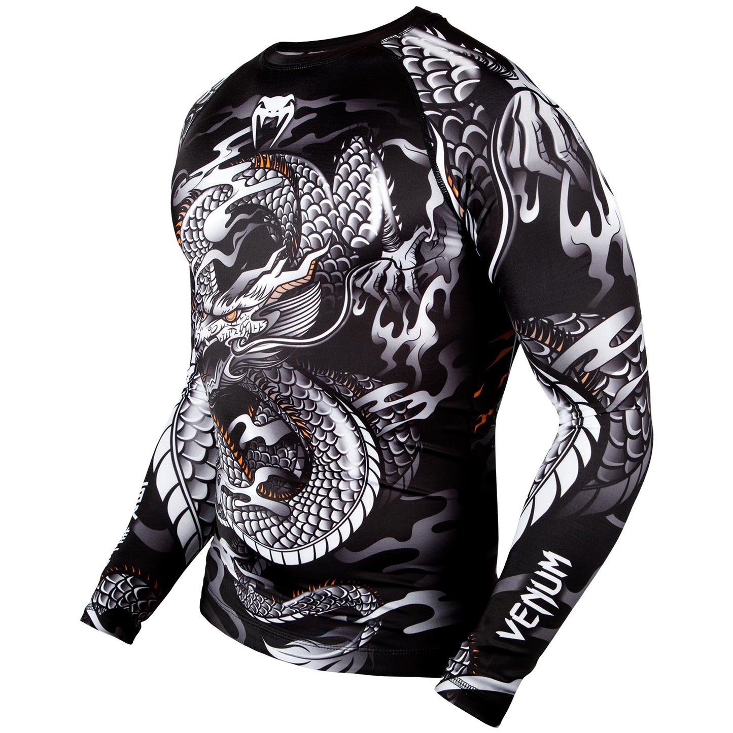 Venum Dragon's Flight Rashguard - Lange mouwen - Zwart/Wit