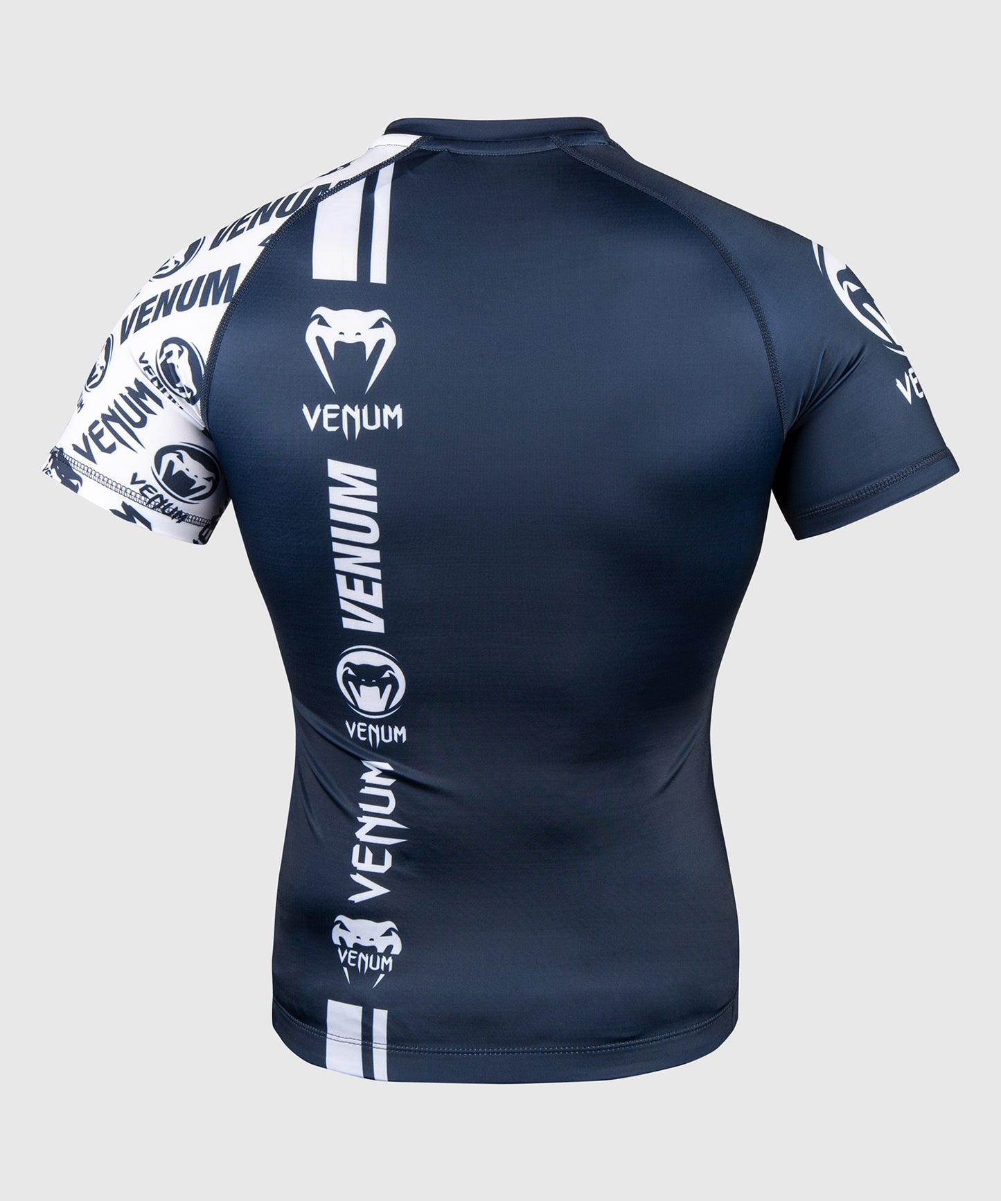 Venum Logos Rashguard - Korte mouwen - Marineblauw/Wit