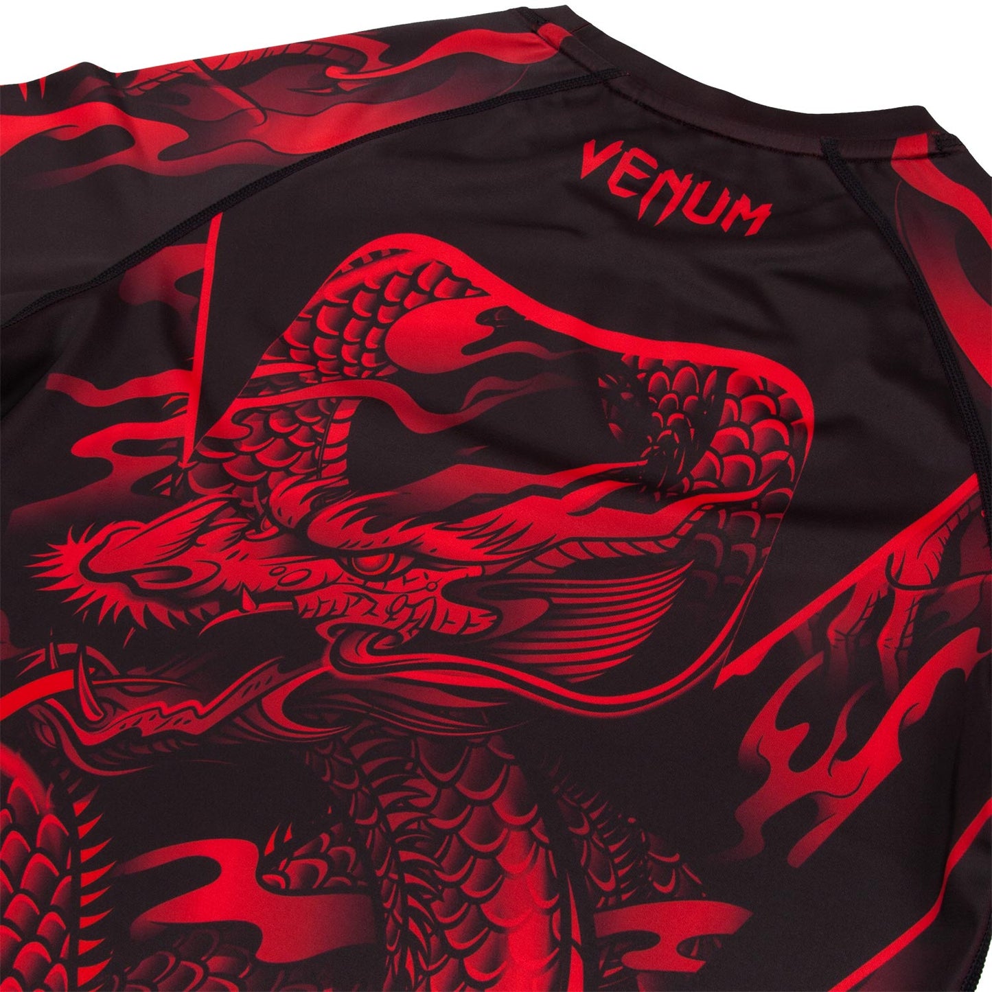 Venum Dragon's Flight Rashguard - Lange mouwen - Zwart/Rood