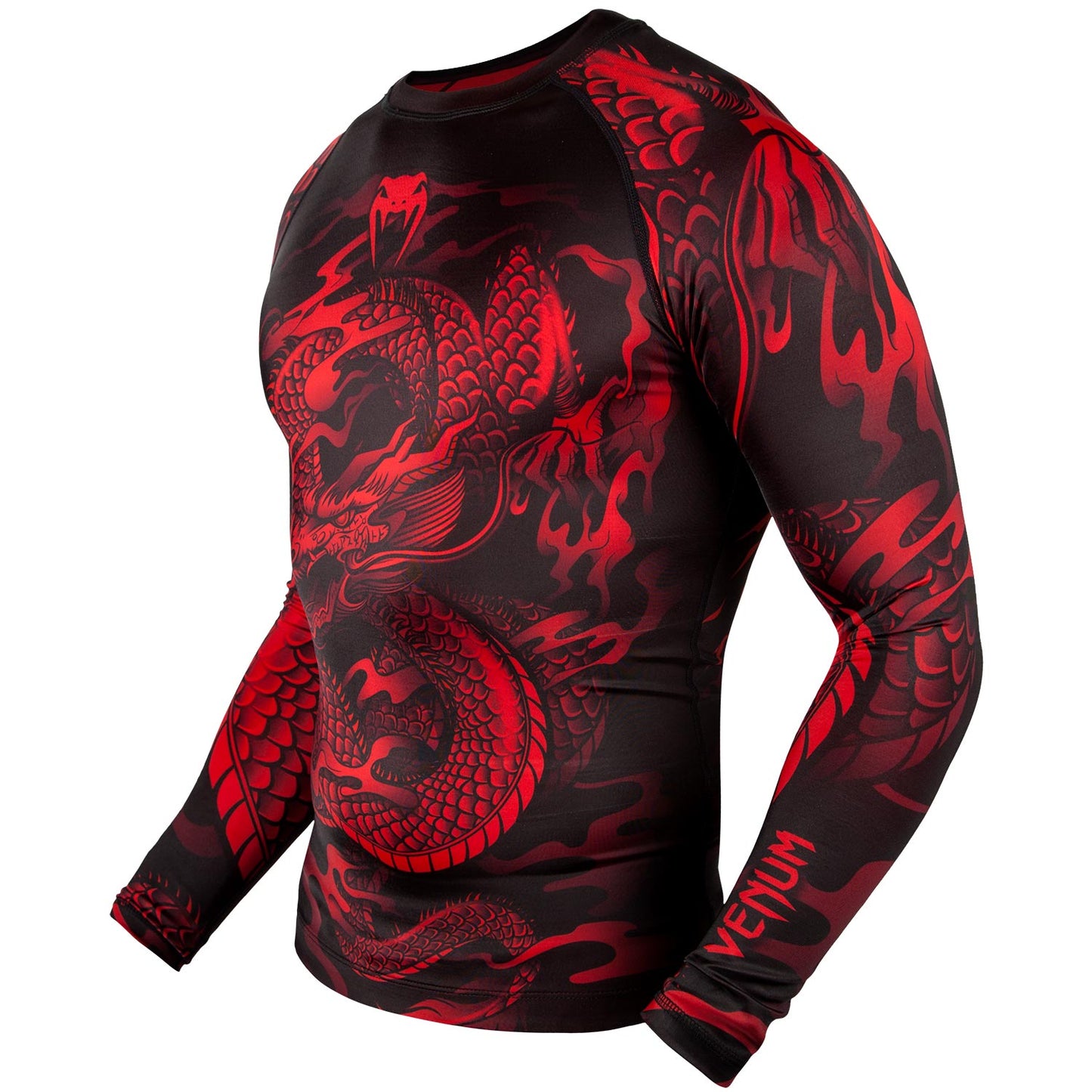 Venum Dragon's Flight Rashguard - Lange mouwen - Zwart/Rood