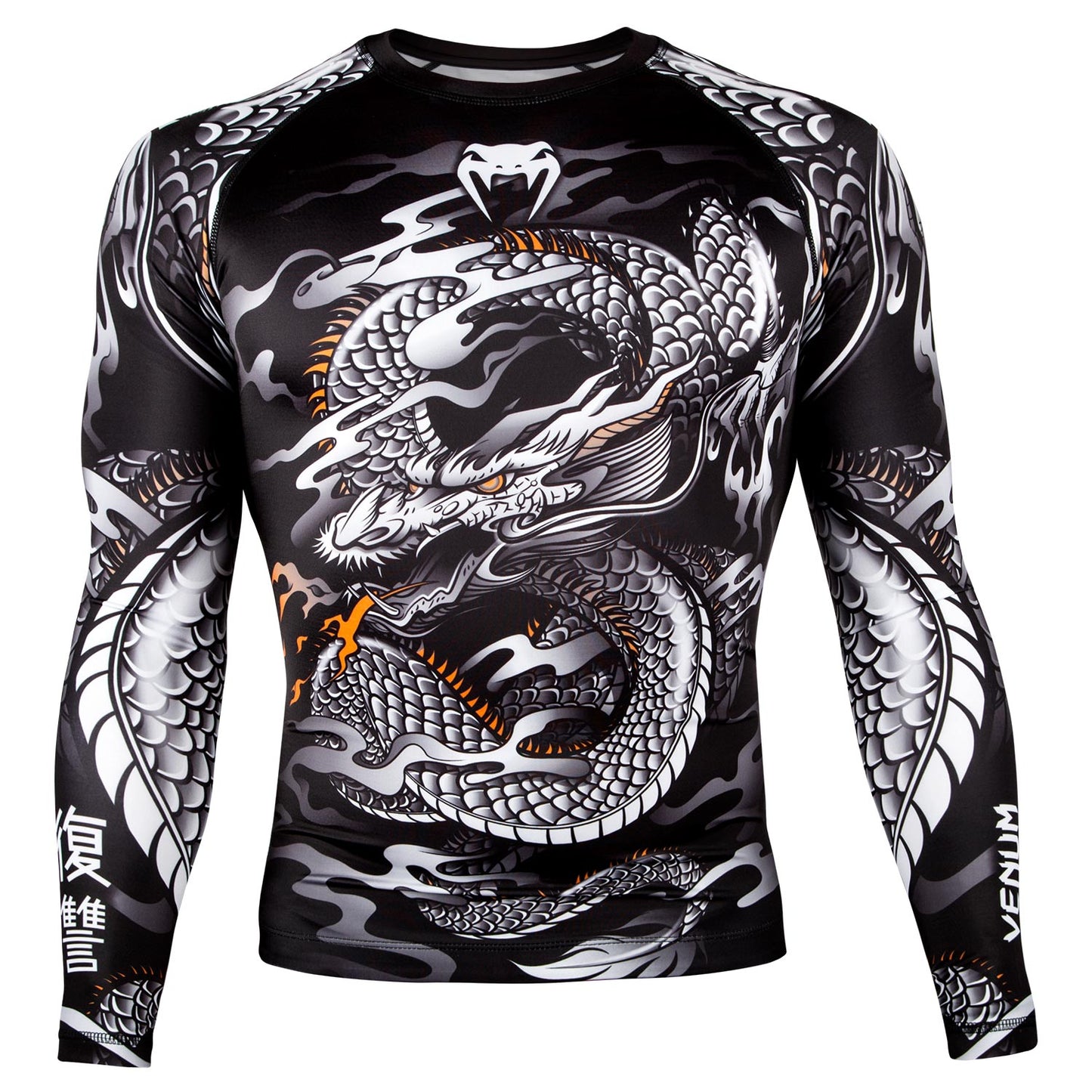 Venum Dragon's Flight Rashguard - Lange mouwen - Zwart/Wit