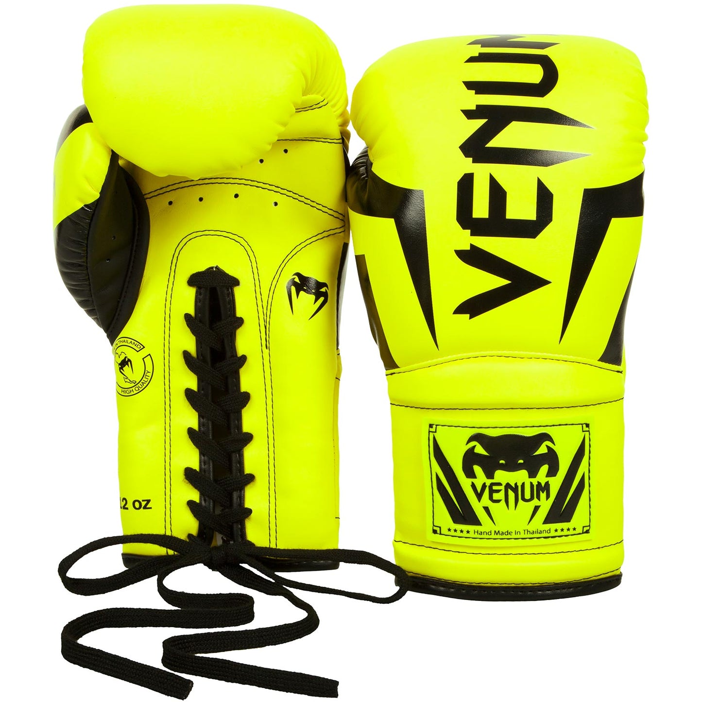Venum Elite Bokshandschoenen - met veters - Neo Geel/Zwart