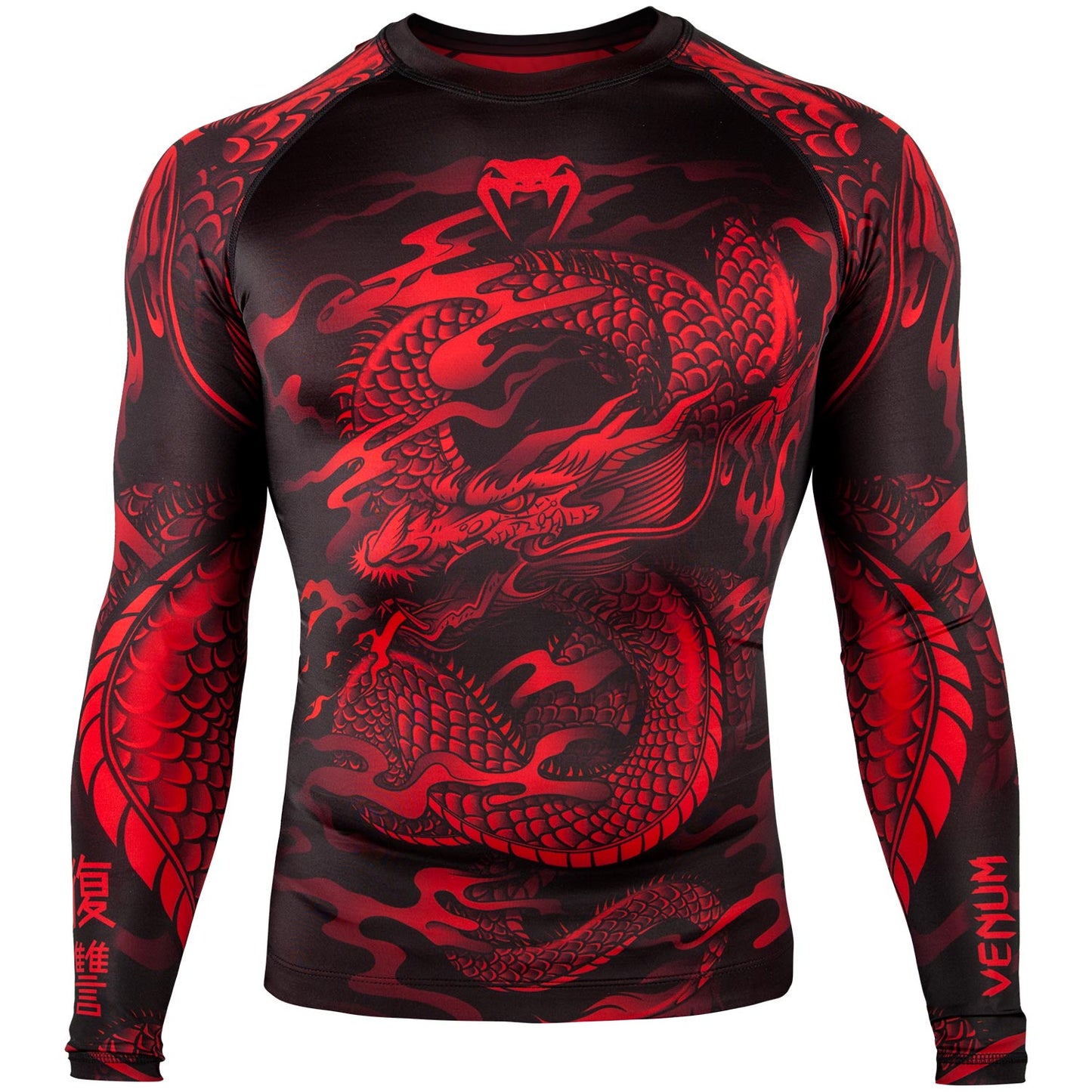 Venum Dragon's Flight Rashguard - Lange mouwen - Zwart/Rood