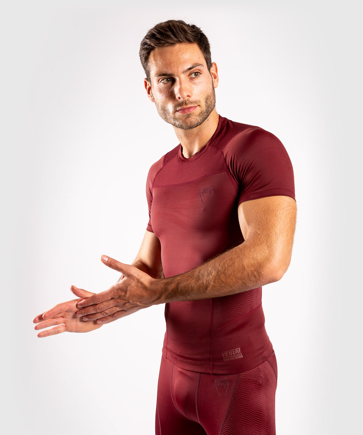 Venum G-Fit Rashguard - korte mouwen - Bordeauxrood