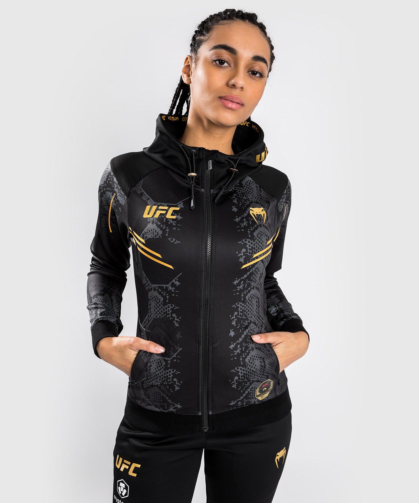 UFC Adrenaline by Venum Authentic Fight Night Walkout Hoodie voor Vrouwen - Kampioen