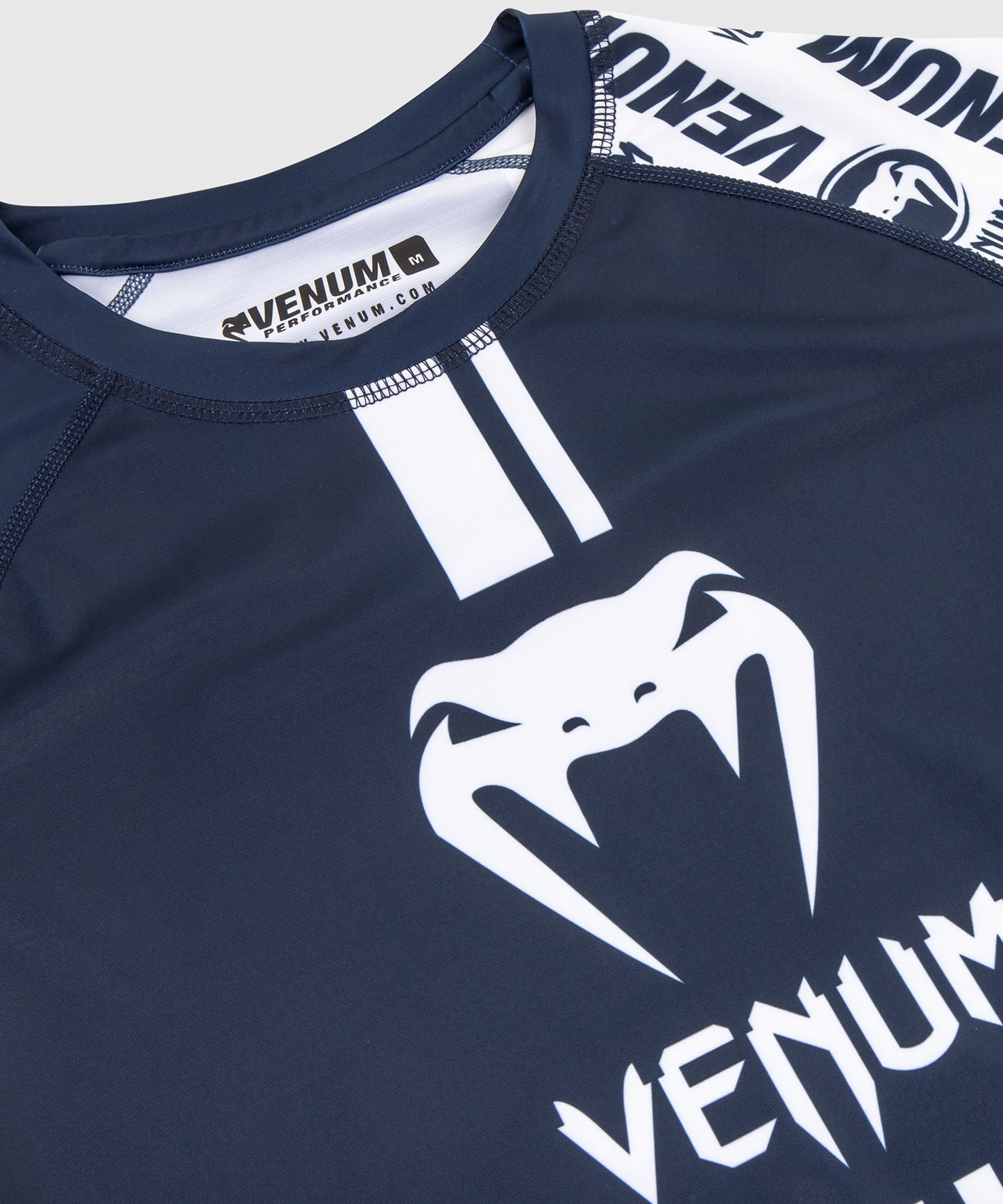 Venum Logos Rashguard - Korte mouwen - Marineblauw/Wit