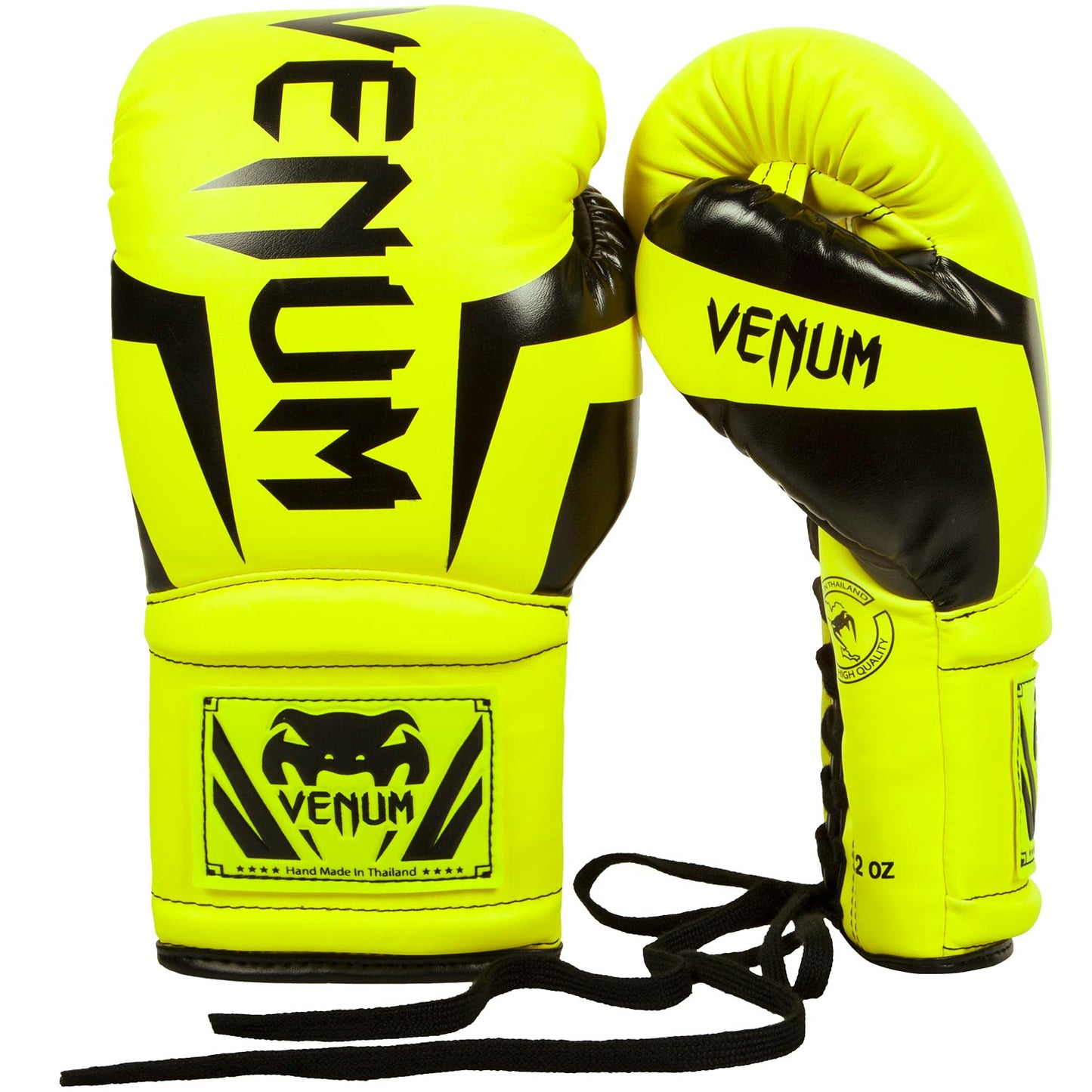 Venum Elite Bokshandschoenen - met veters - Neo Geel/Zwart
