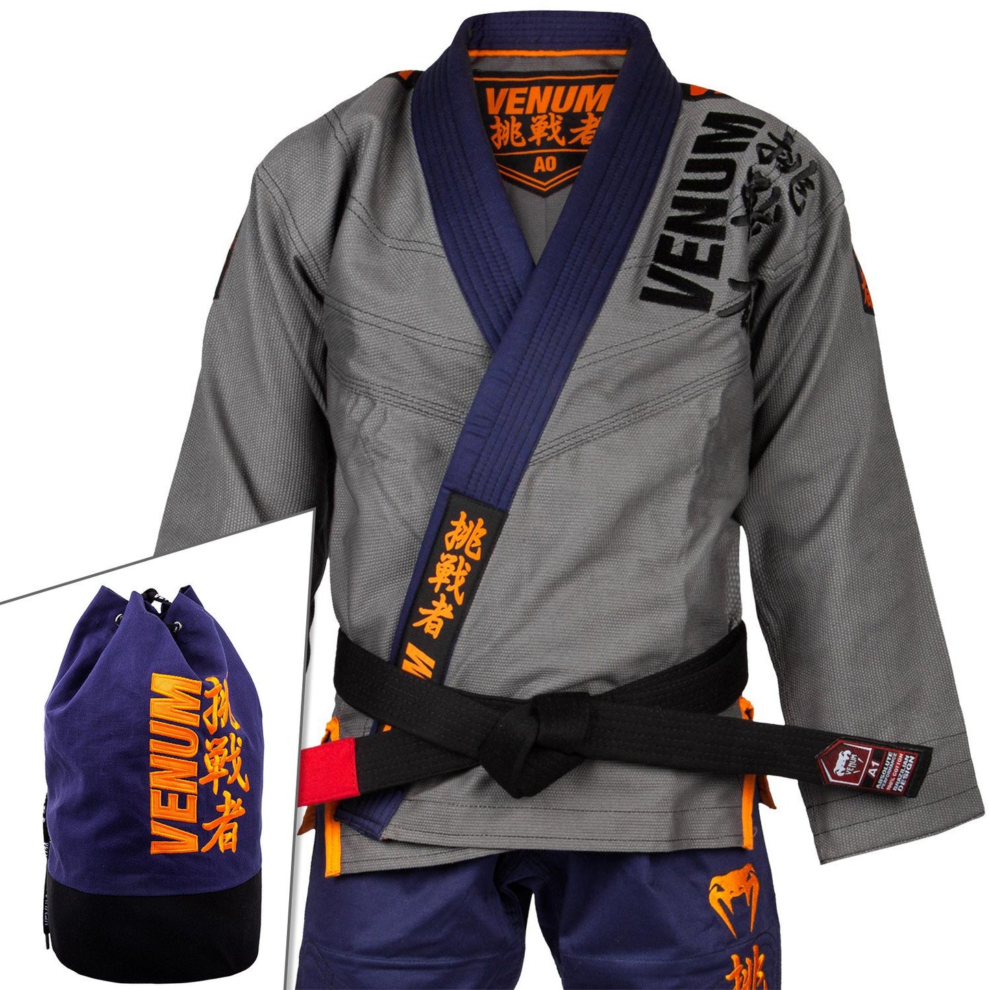 Venum Challenger 4.0 BJJ Gi - (inclusief tas) - Grijs/Marineblauw