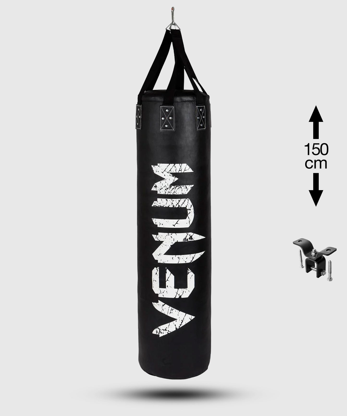 Venum Challenger bokszak (met plafondbevestiging) - Zwart/Wit - 150 cm - gevuld