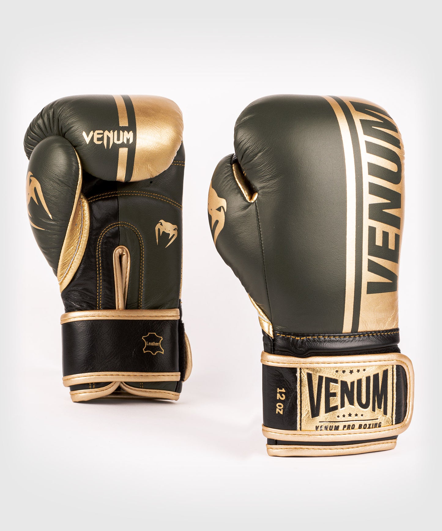 Venum Shield Pro bokshandschoenen klittenband - Khaki/Goud