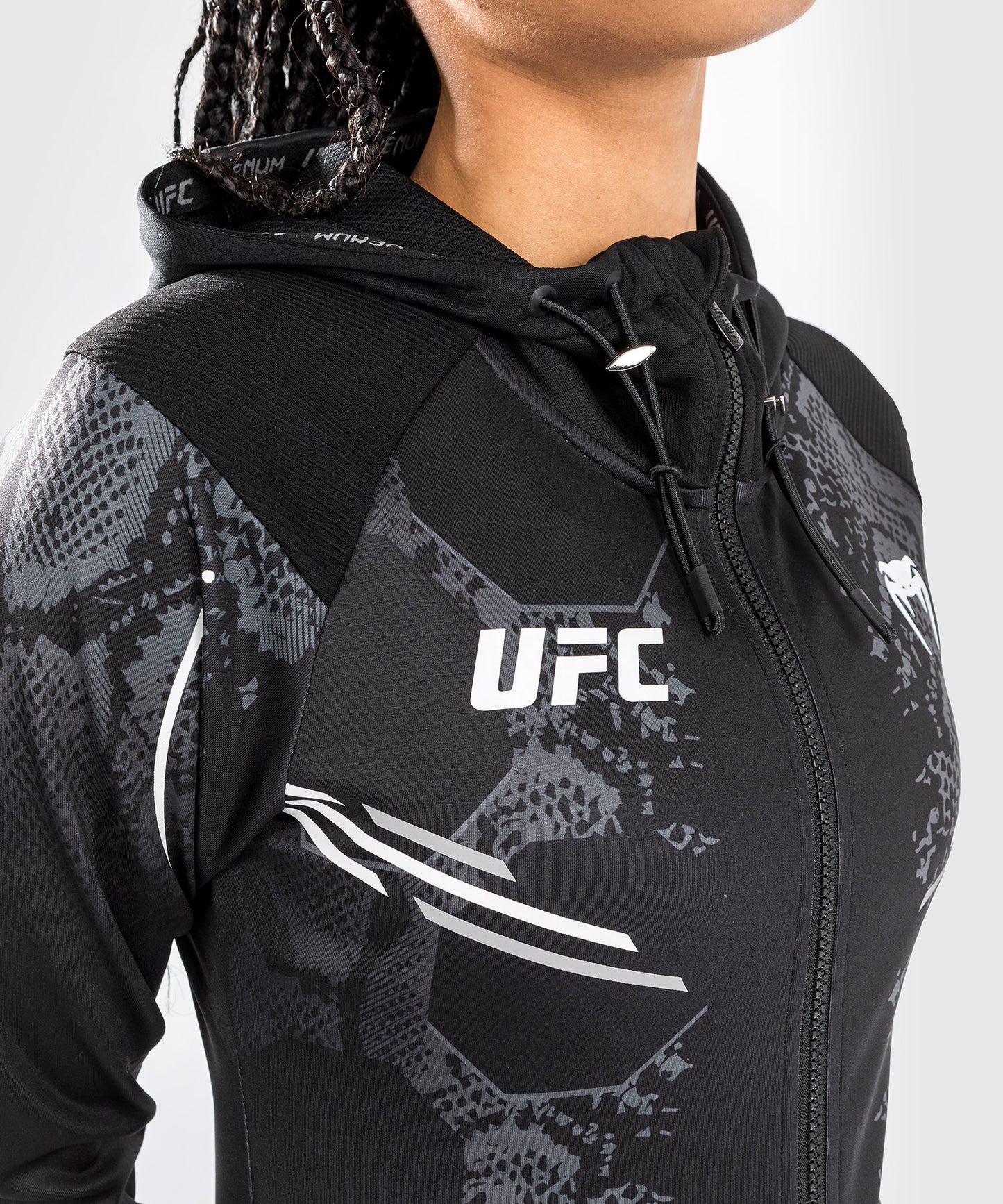 UFC Adrenaline by Venum Authentic Fight Night Walkout Hoodie voor Vrouwen - Zwart