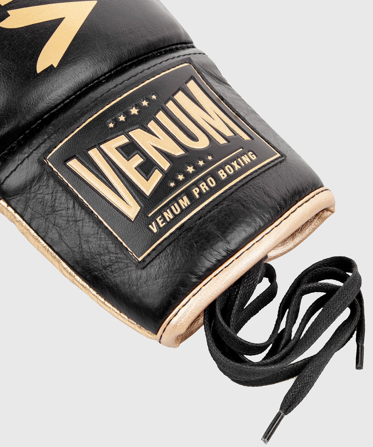 Venum Hammer Pro bokshandschoenen - met veters - Zwart/Goud