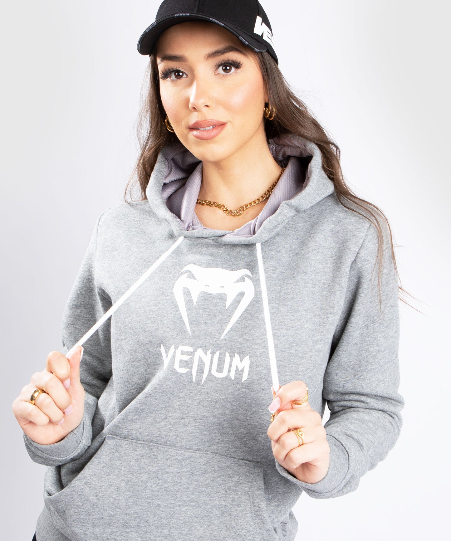 Venum Classic Logo Sweatshirt met Capuchon - Voor dames - Licht Heidegrijs