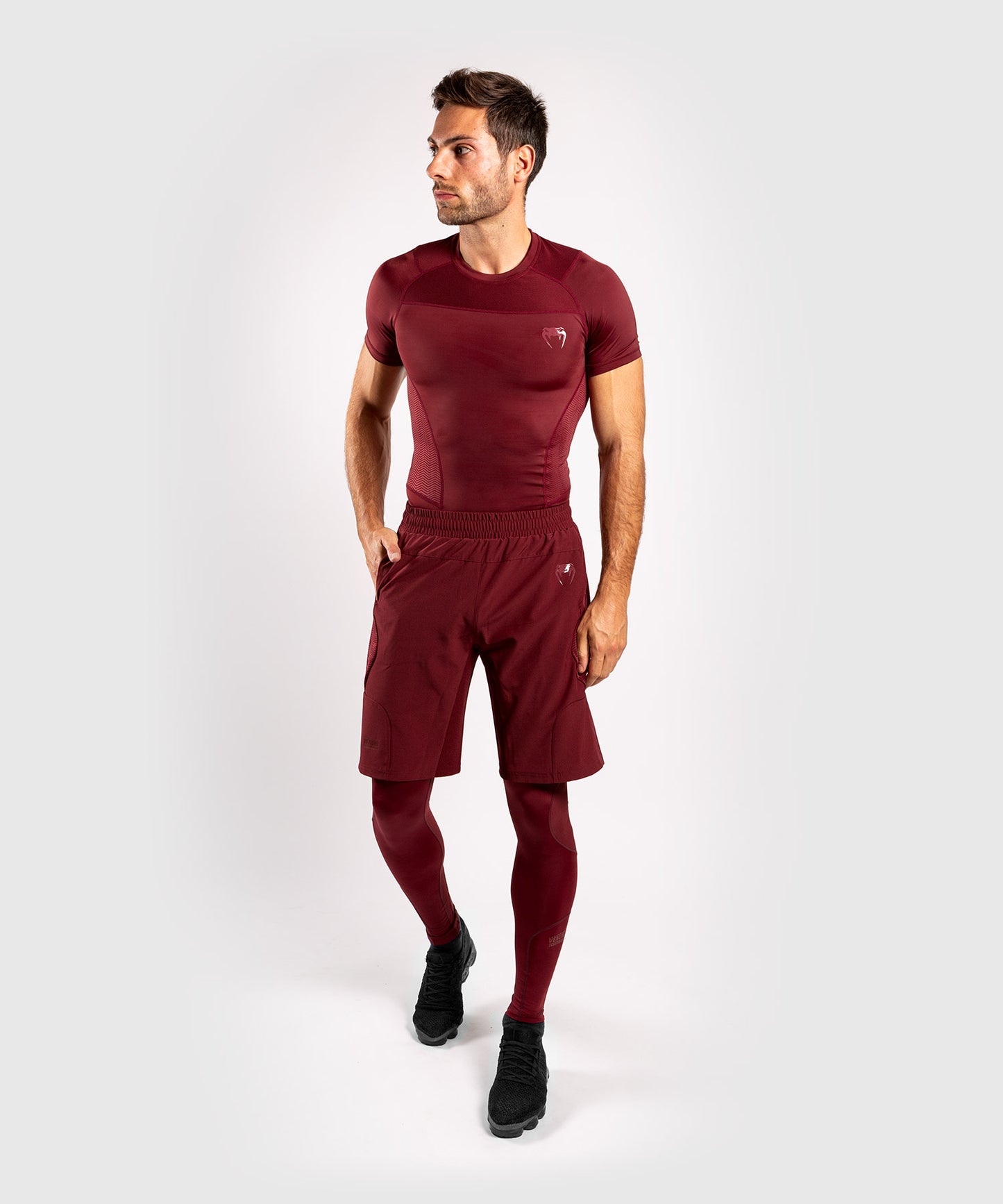 Venum G-Fit Rashguard - korte mouwen - Bordeauxrood
