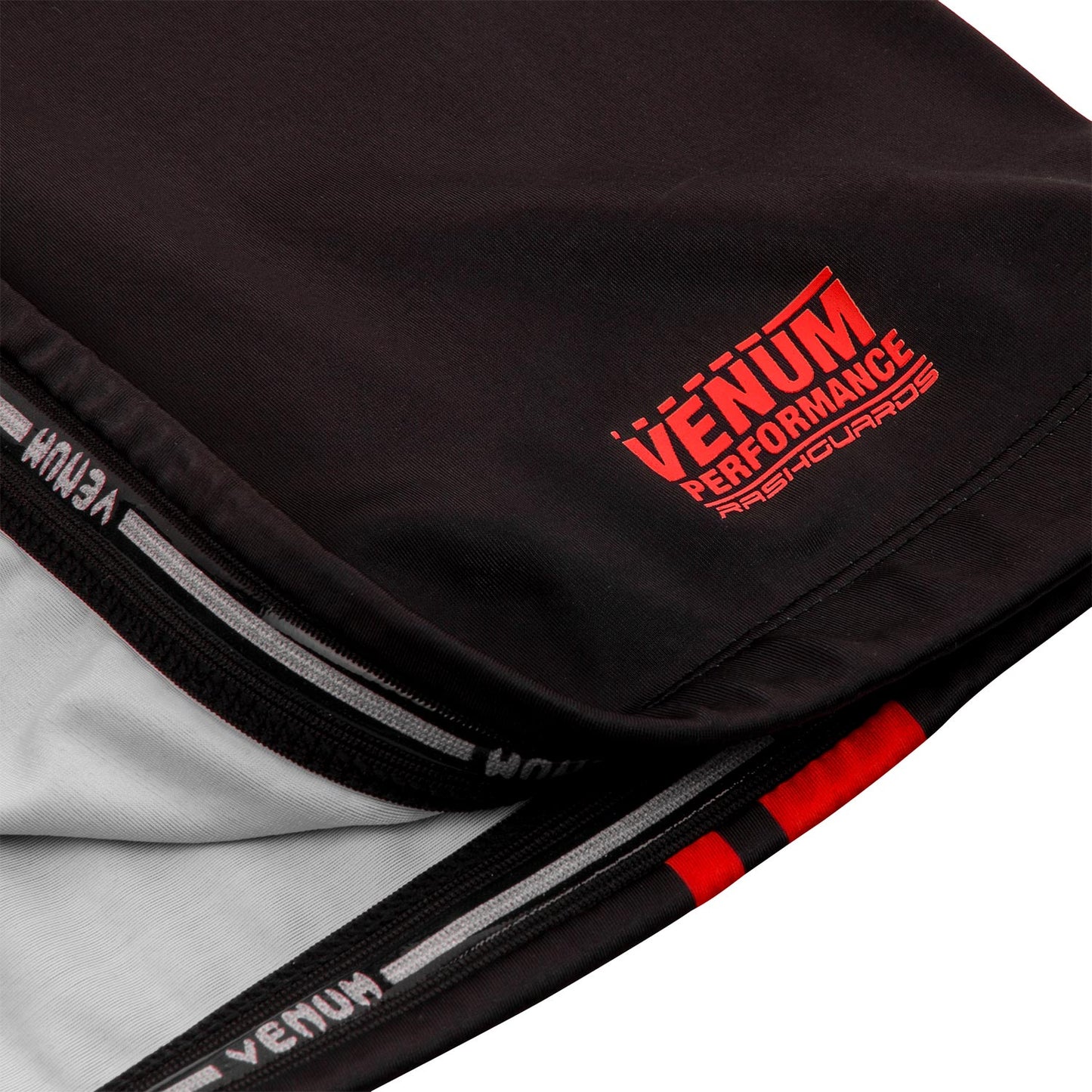 Venum Logos Rashguard - Lange mouwen - Zwart/Rood